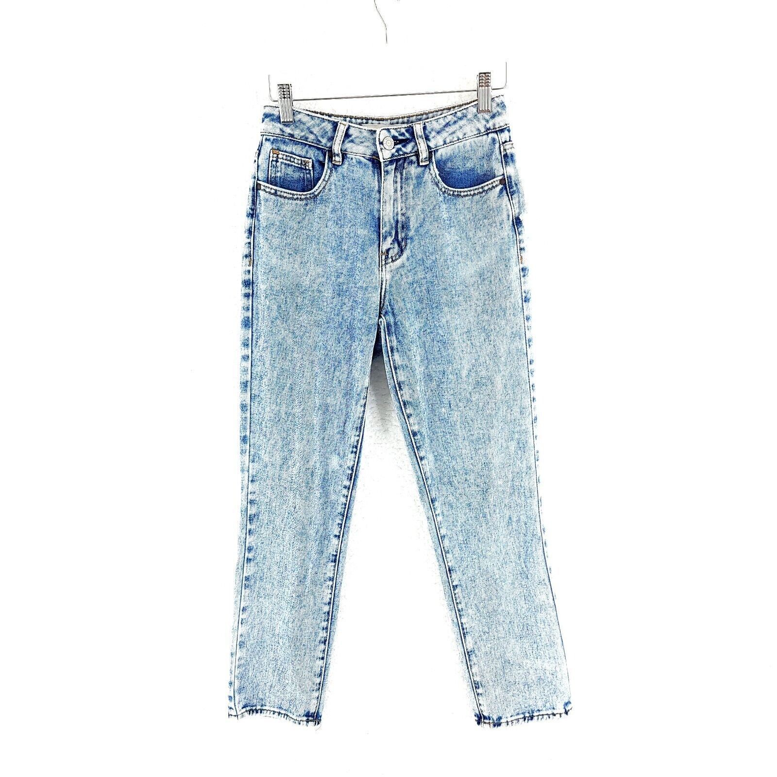 Pacsun PacSun Acid Wash Blue Denim Mom Jeans Distressed Size 23 Mid Size 25" / US 0 / IT 36 - 1 Thumbnail
