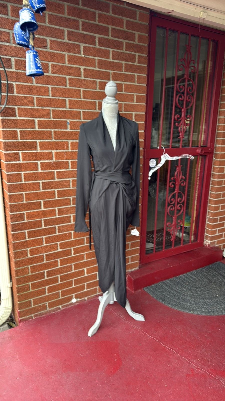 Rick Owens Rick Owens wrap dress black long sleeves size 4 NWT Size S / US 4 / IT 40 - 1 Thumbnail