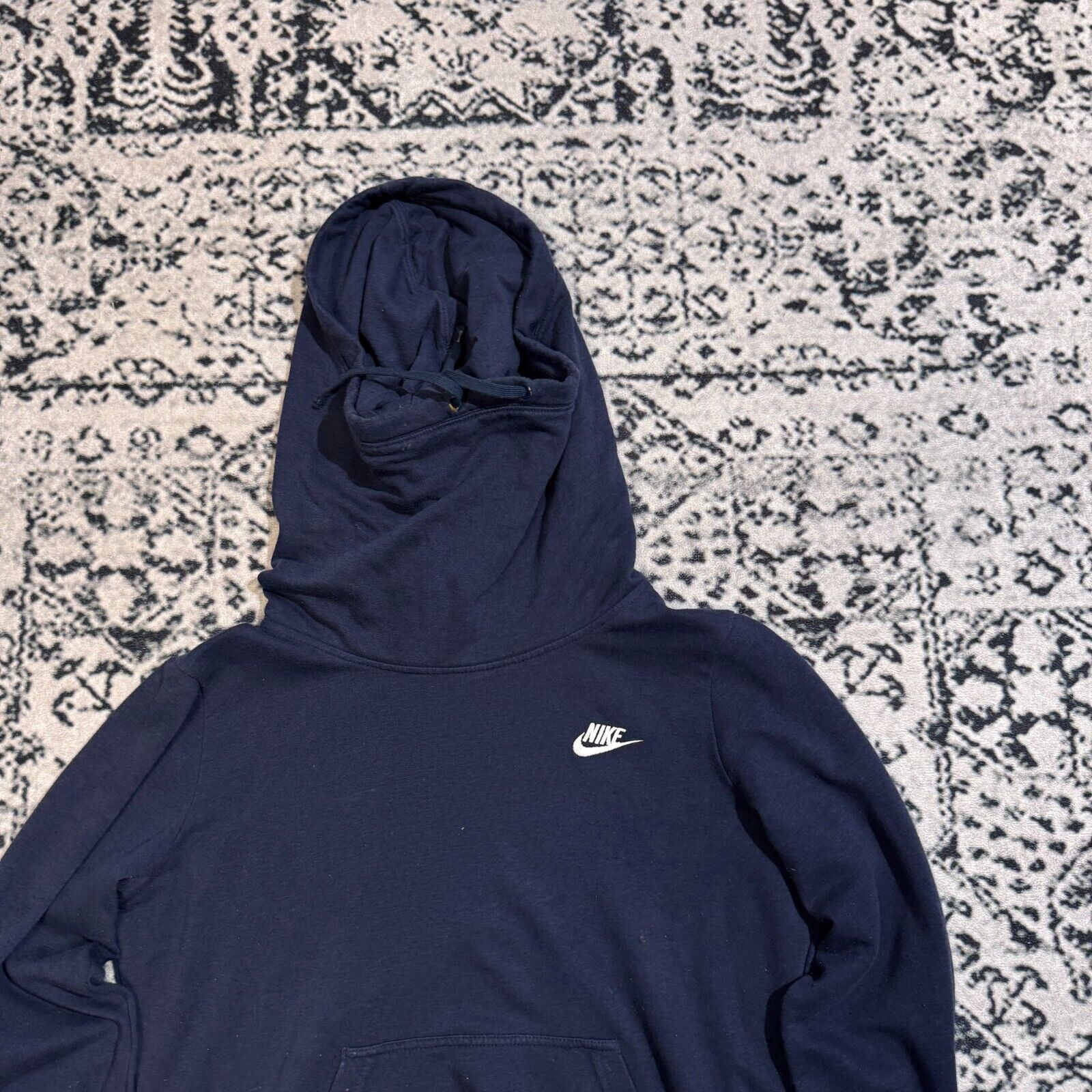 Nike × Vintage Vintage Nike Unisex Navy Cotton Hoodie Size M Ninja Fleece Size US M / EU 48-50 / 2 - 6 Thumbnail
