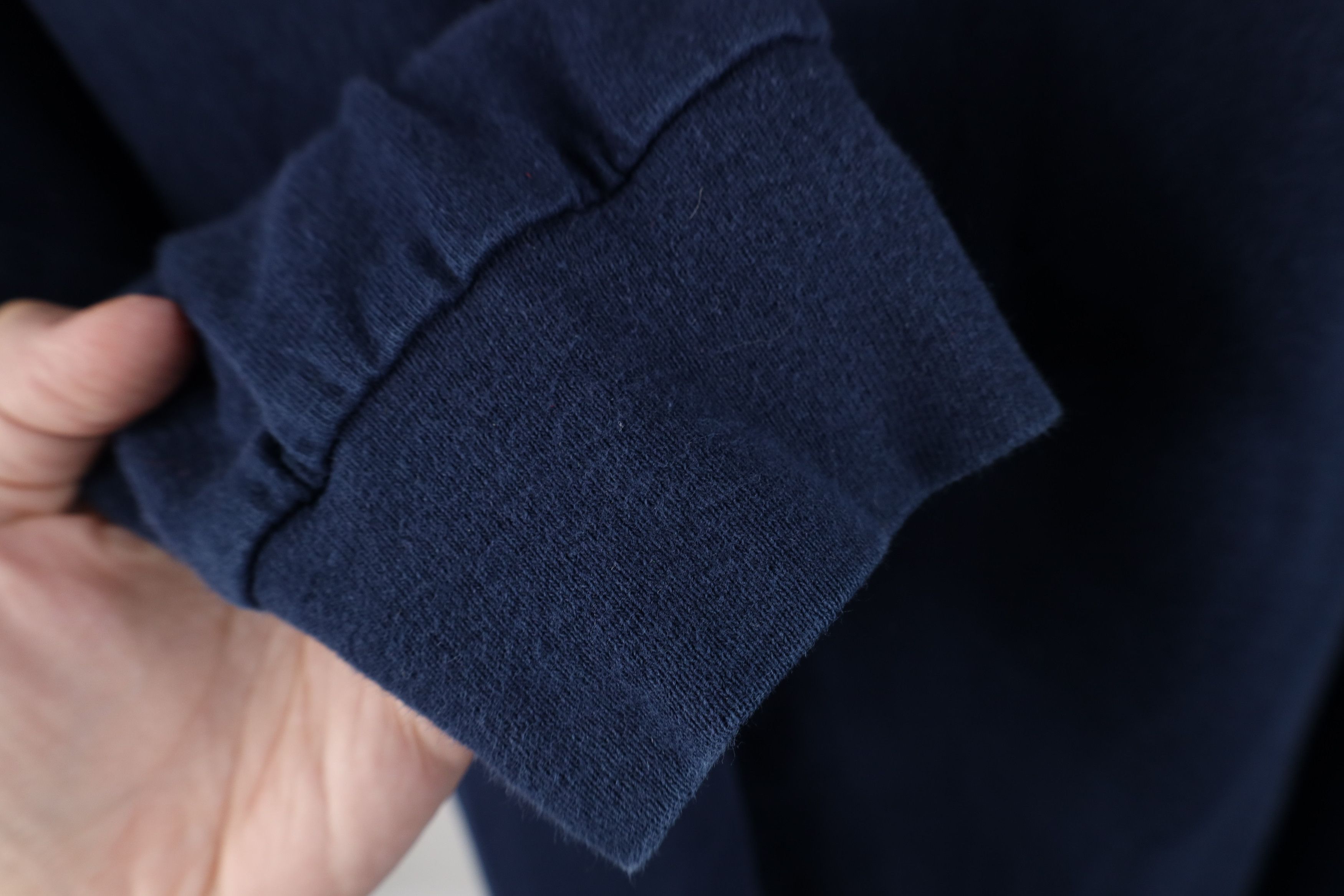 Vintage Vintage 90s Streetwear Heavy Cotton Long Sleeve T-Shirt Navy Size US XL / EU 56 / 4 - 6 Thumbnail