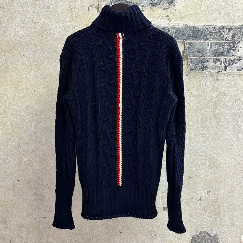Thom Browne Thom Browne Blue and grey high collar sweater Size US XS / EU 42 / 0 - 1 Thumbnail