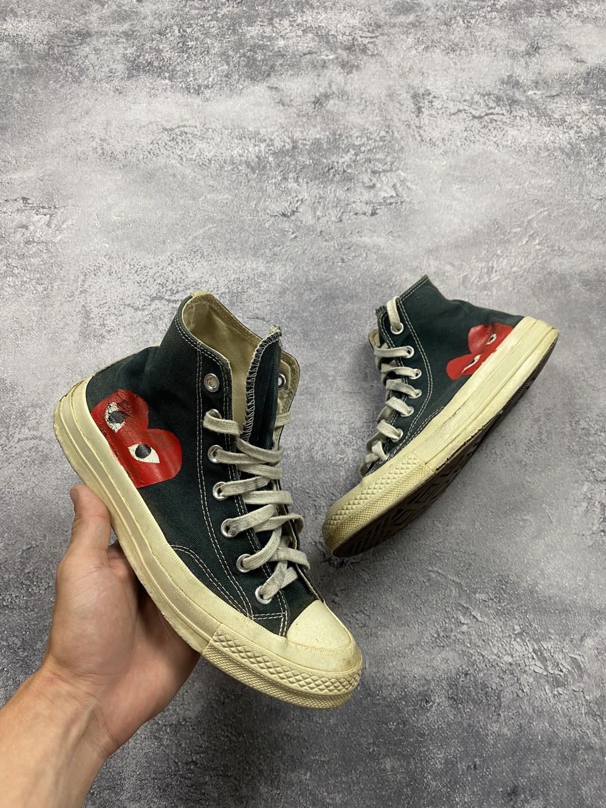 Comme des Garcons Comme Des Garçons Converse High Top Black Heart Sneakers Size US 6 / EU 39 - 1 Thumbnail