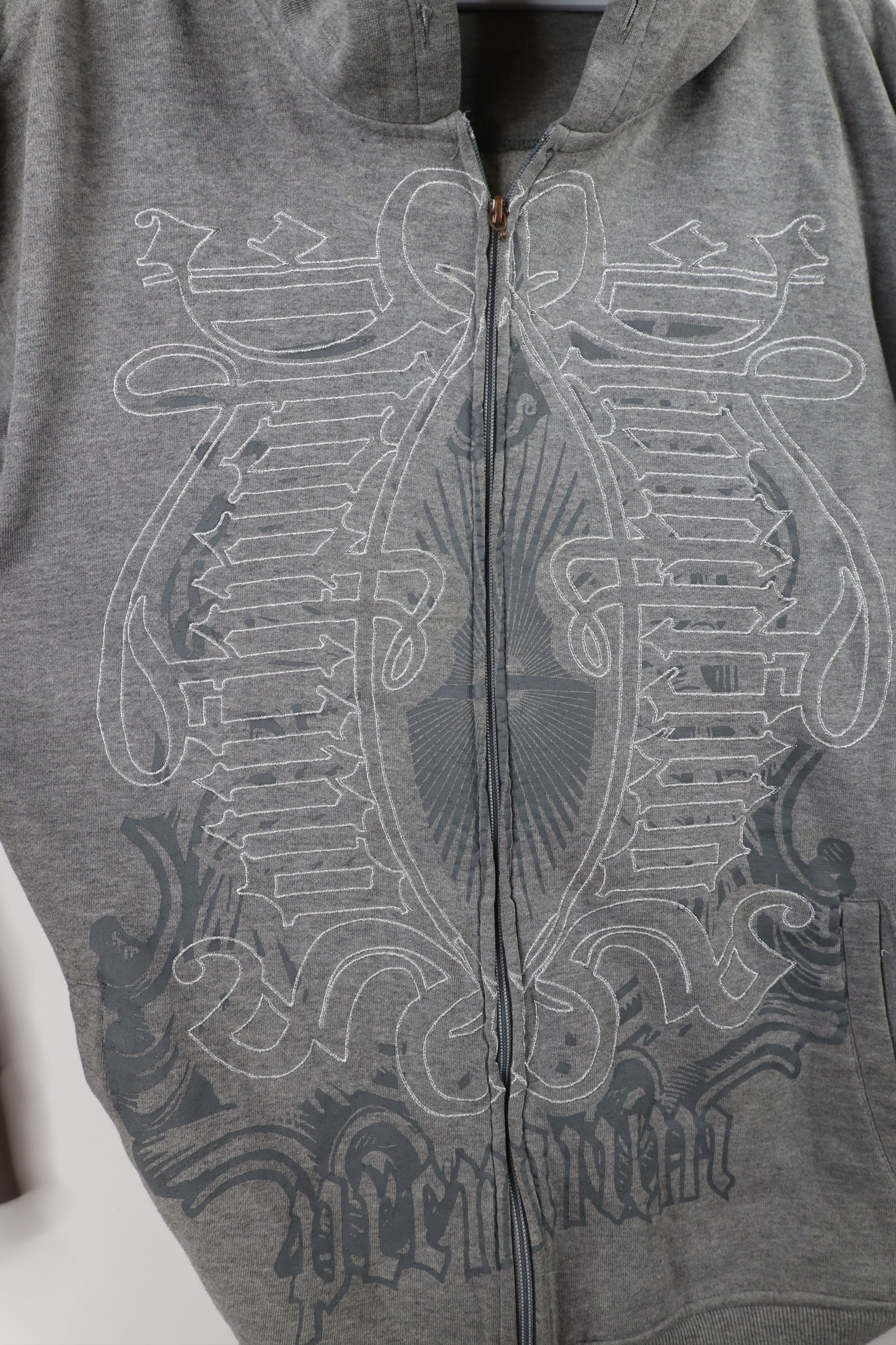 Southpole × Vintage Vintage 90s Y2K Southpole UFC MMA Full Zip Hoodie Gray Size US L / EU 52-54 / 3 - 8 Thumbnail