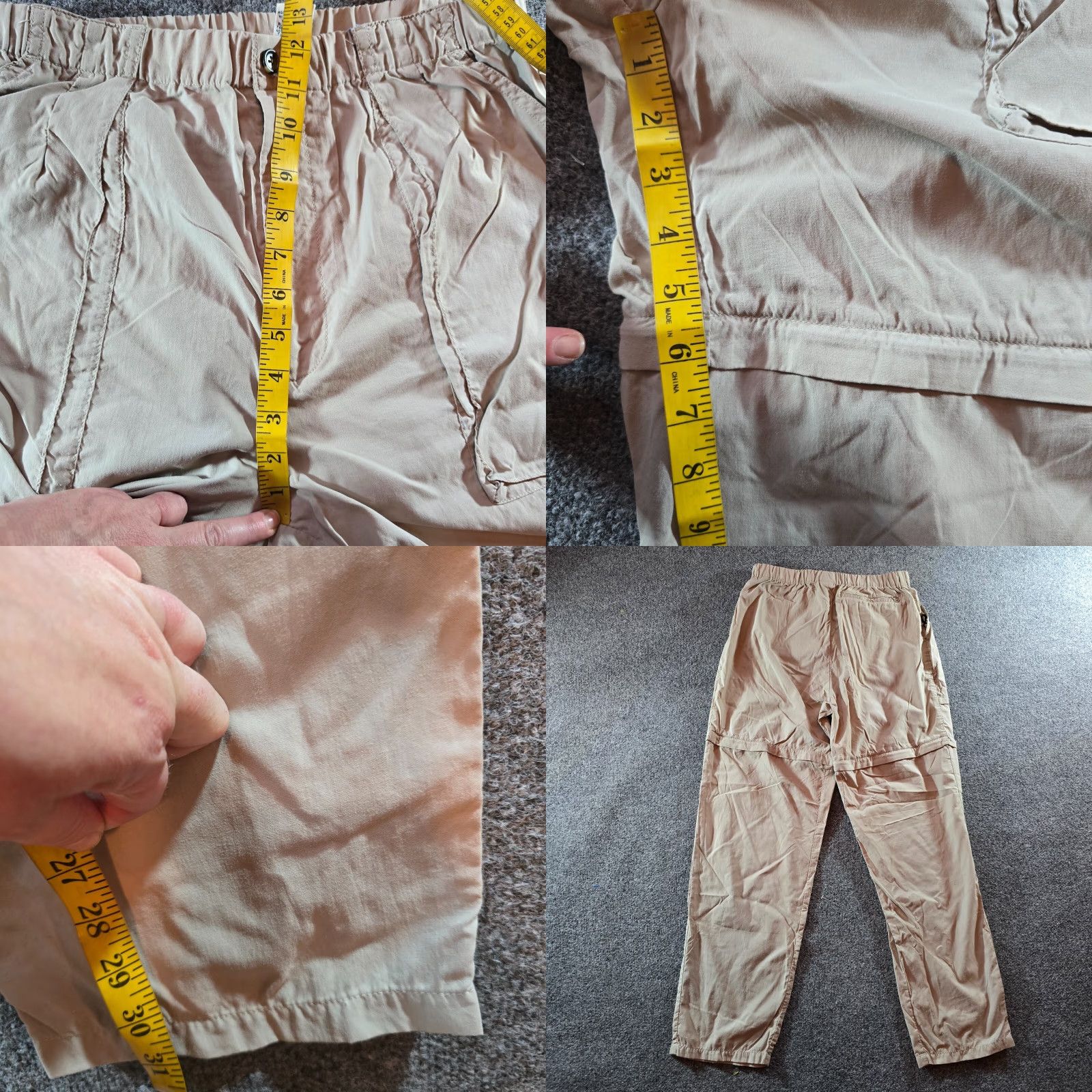 Vintage L.L. Bean Pants Womens Medium Tan Nylon Cargo Convertible Hiking Outdoor Camping Knit Nylon Cargo Pants M Beige Nature 90s Womens? Size 32" / US 10 / IT 46 - 8 Thumbnail