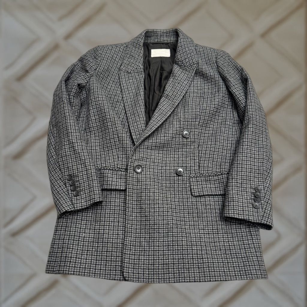 Everlane Everlane Blazer Jacket Womens 00P Petite Houndstooth Gray Wool Blend Button Closure Early 2000s Classic Preppy Mens? Size XXS / US 00 / IT 34 - 1 Thumbnail