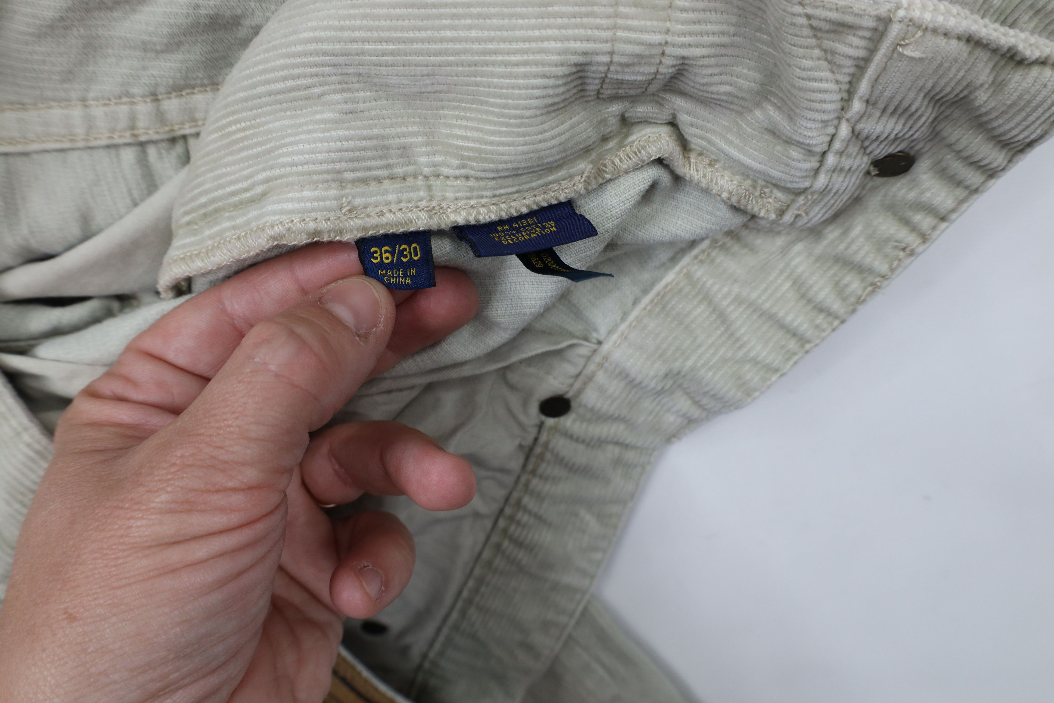 Ralph Lauren × Vintage Vintage 90s Ralph Lauren Varick Slim Straight Corduroy Pants Size US 36 / EU 52 - 8 Thumbnail