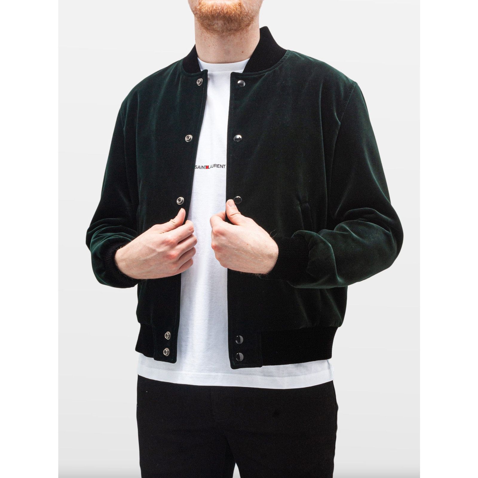 Yves Saint Laurent Saint Laurent Paris Teddy Green Velvet Bomber Jacket 54 Size US L / EU 52-54 / 3 - 7 Thumbnail