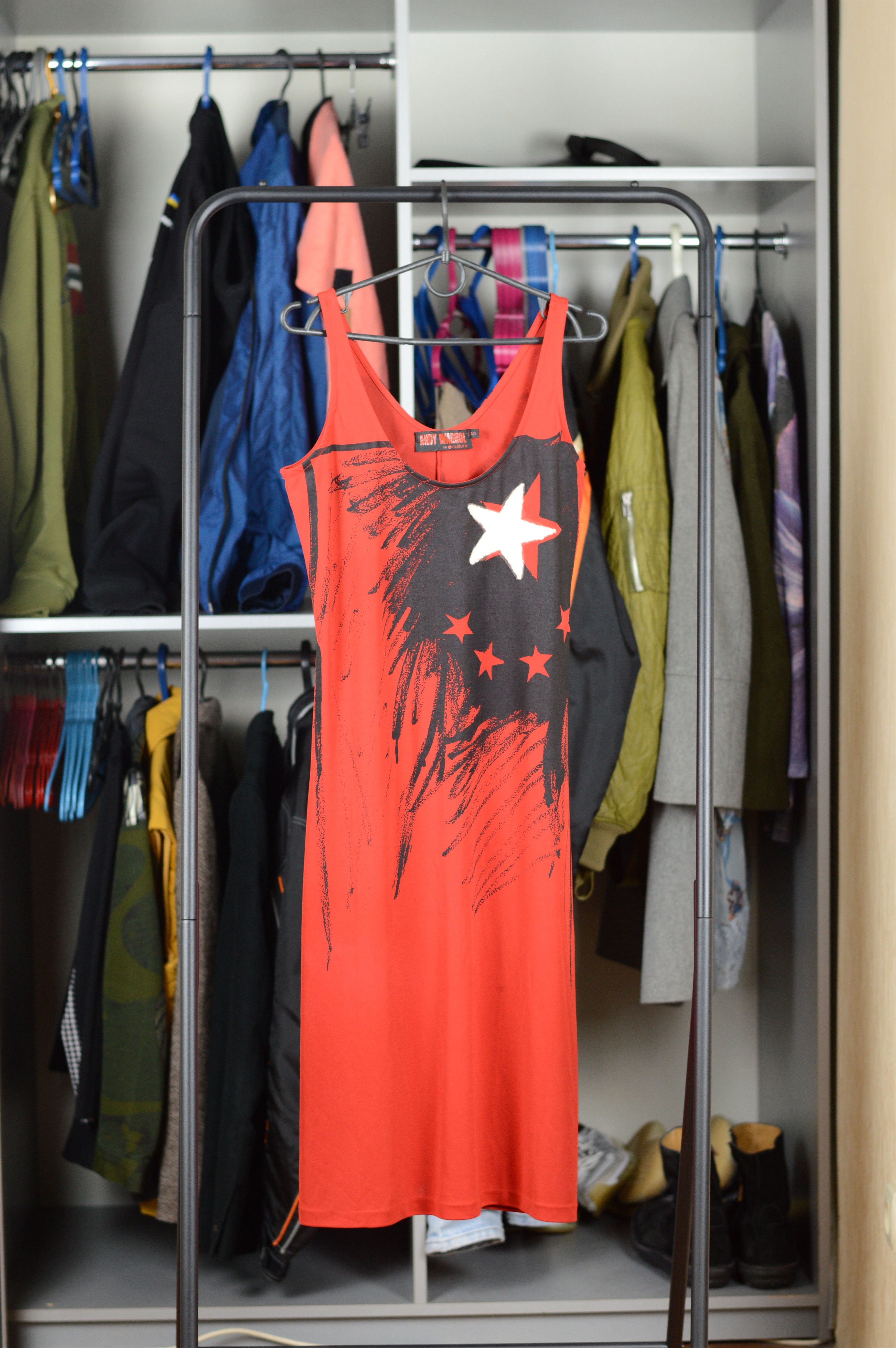 image of Andy Warhol By Cultura Dress Stars in Red, Women's (Size Small)