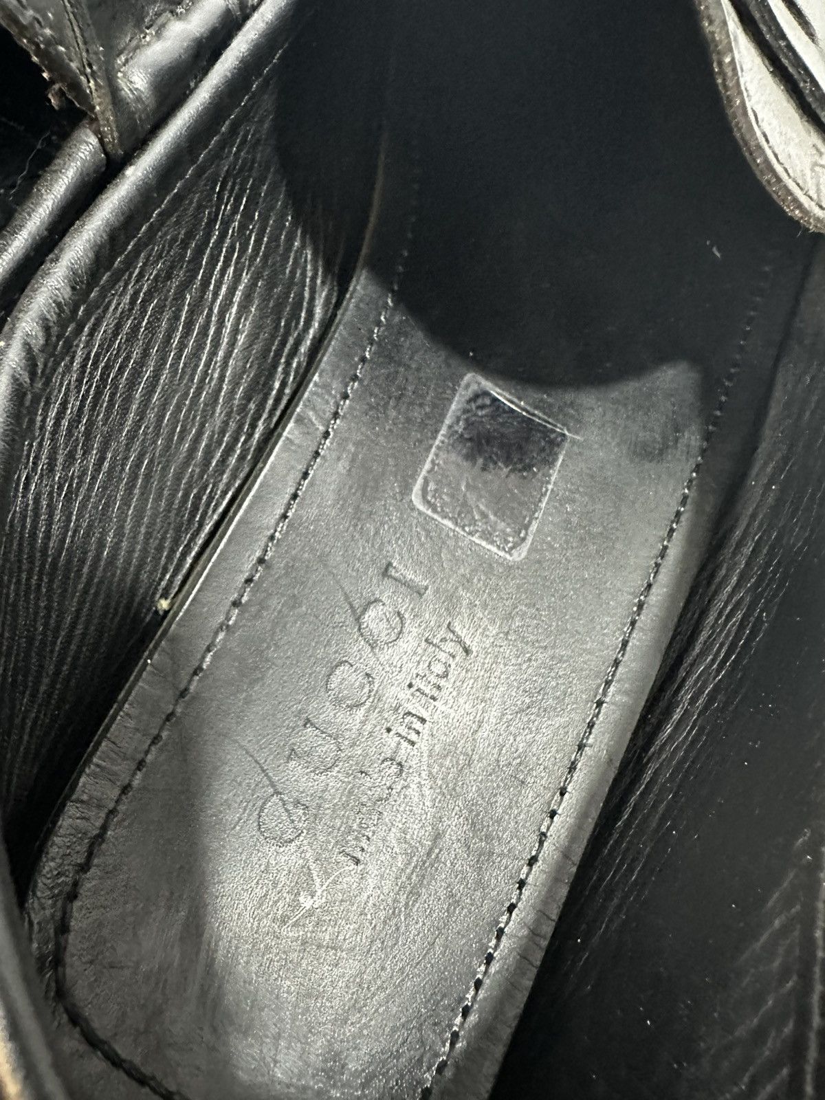 Gucci Gucci Monogram Black Leather Penny Loafers . Size US 8 / EU 41 - 10 Thumbnail