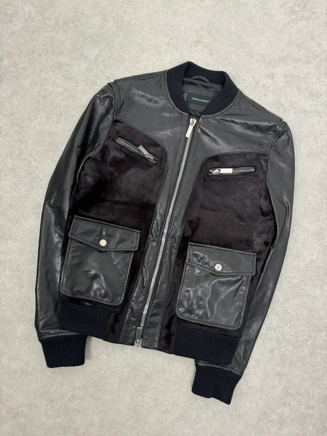 Dsquared2 AW2013 Dsquared2 Hybrid Fur Black & Brown Leather Jacket Size US M / EU 48-50 / 2 - 4 Thumbnail