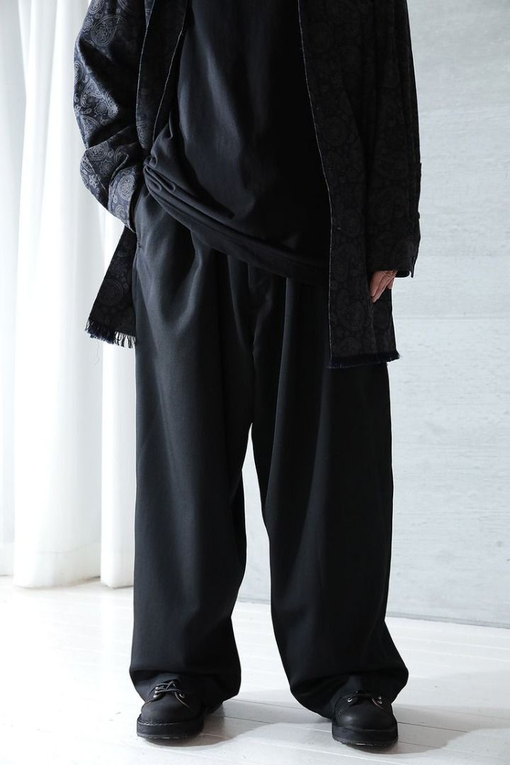 Yohji Yamamoto Yohji Yamamoto Pour Homme W/Gabardine Wide Pants Trouser Size US 30 / EU 46 - 3 Thumbnail
