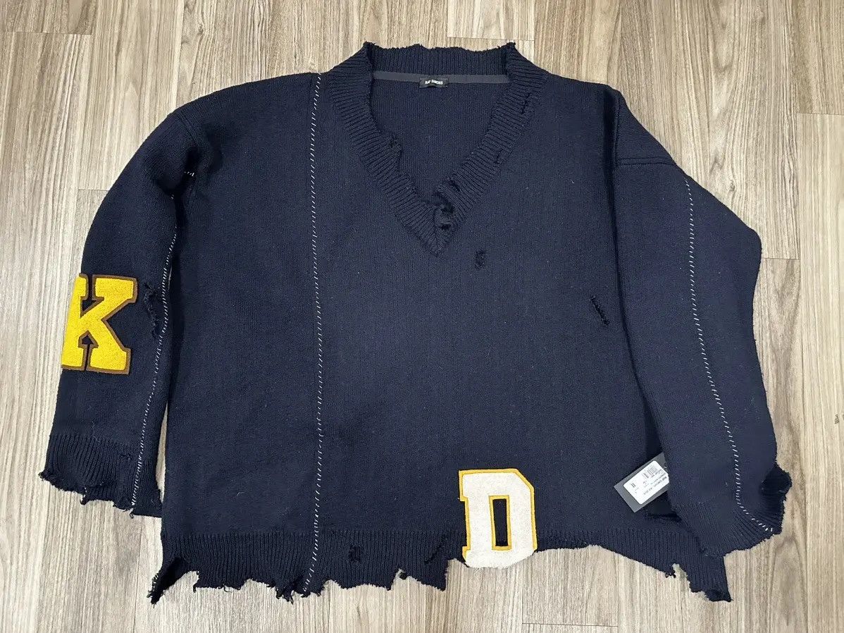 Raf Simons Oversized Destroyed Varsity Sweater Size US XL / EU 56 / 4 - 1 Thumbnail
