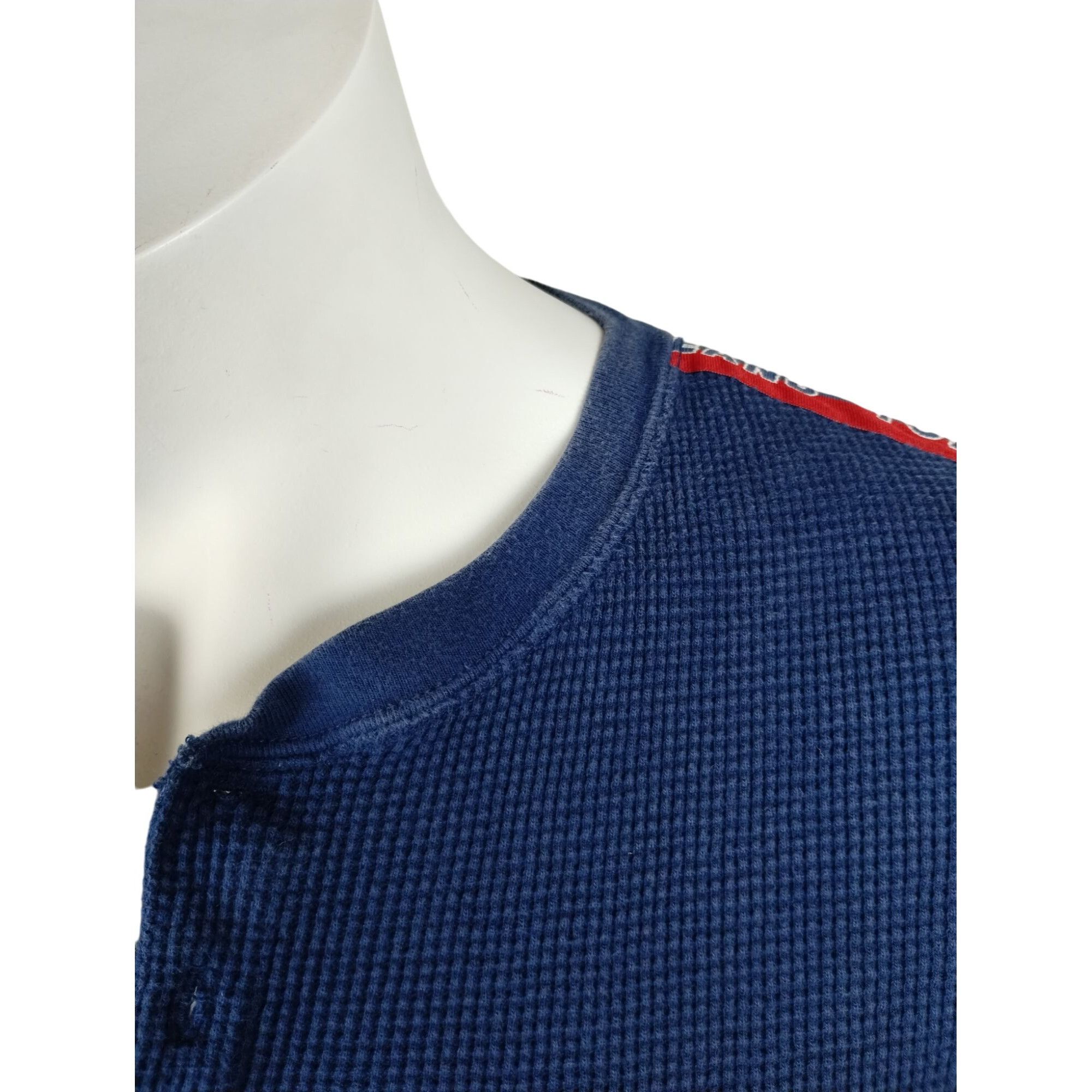 Tommy Jeans Vintage Tommy Jeans Mens Large Waffle Knit Henley T-shirt Te Size US L / EU 52-54 / 3 - 4 Thumbnail