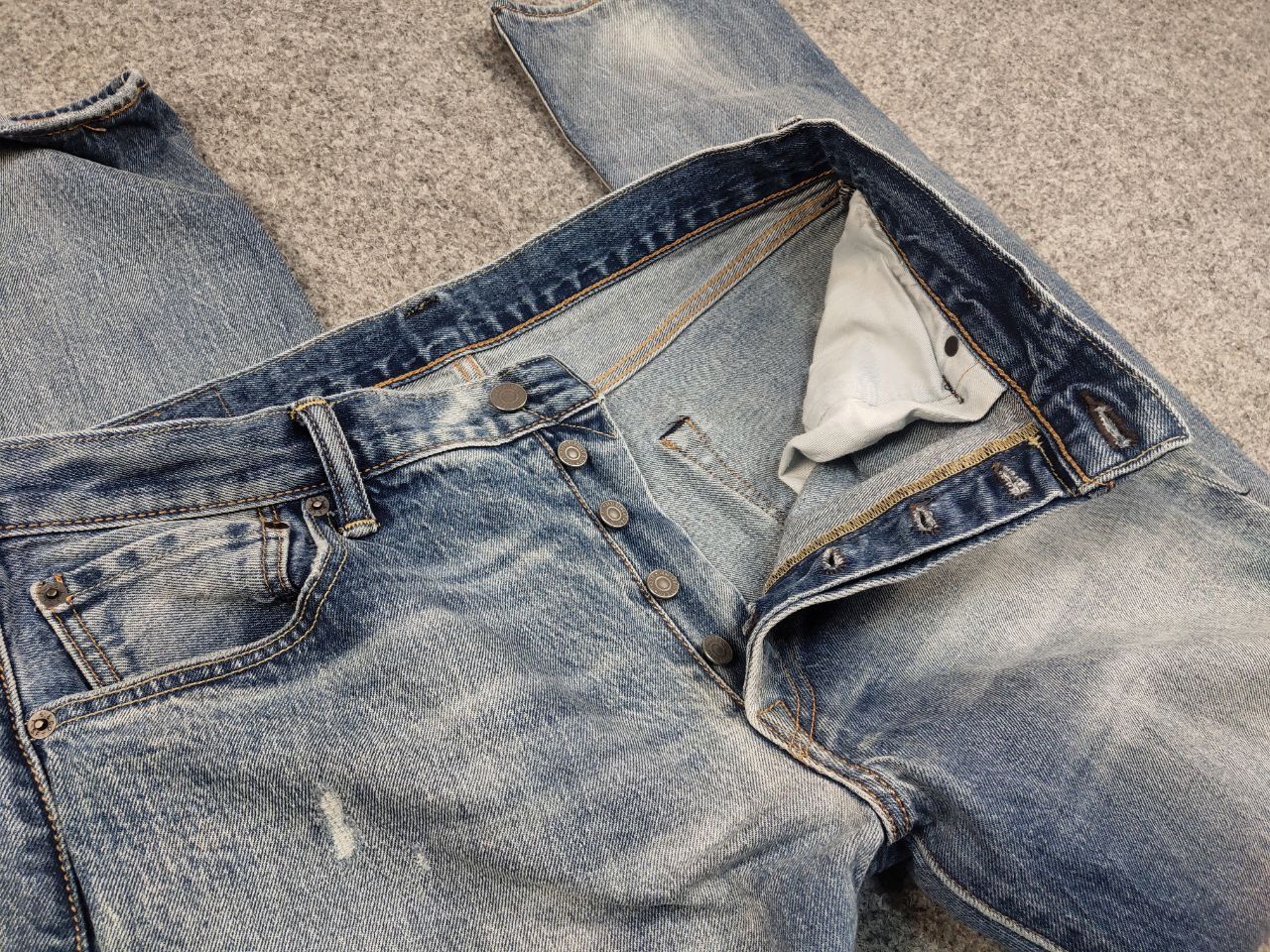 Levi's Levis 501 Patchwork Denim Distressed Jeans Vintage Style Size US 34 / EU 50 - 16 Thumbnail