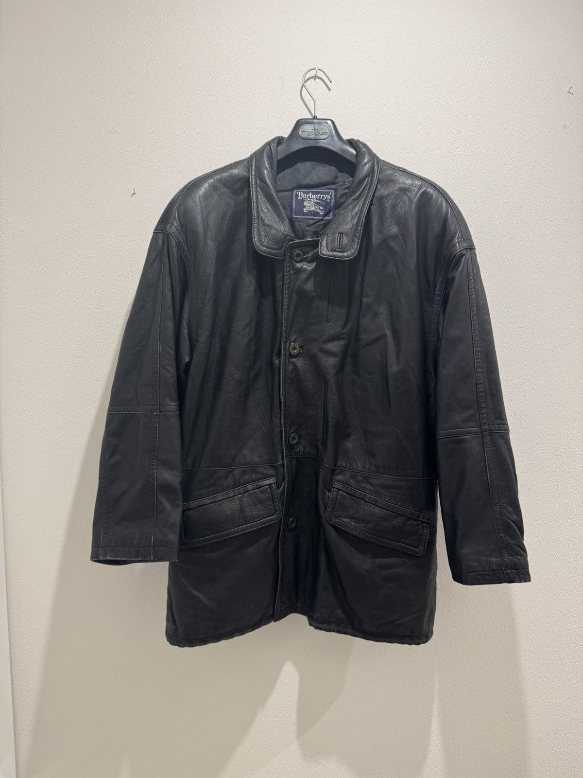 Burberry × Vintage Vintage Burberry Leather Coat 52 (L) Size US L / EU 52-54 / 3 - 1 Thumbnail