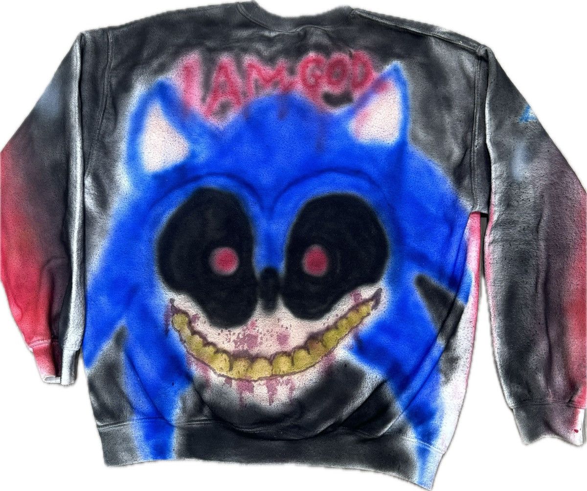 Vintage Sonic.exe creepypasta airbrush sweatshirt Size US L / EU 52-54 / 3 - 2 Thumbnail