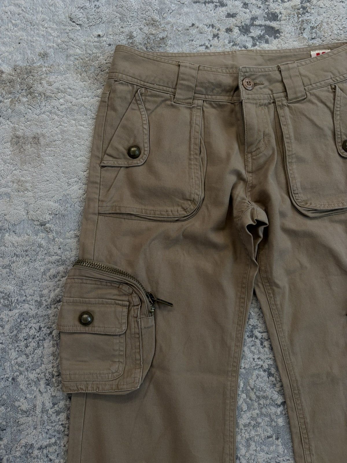 Japanese Brand Kiss Mark - Flared Cargo Pants Size US 28 / EU 44 - 2 Thumbnail