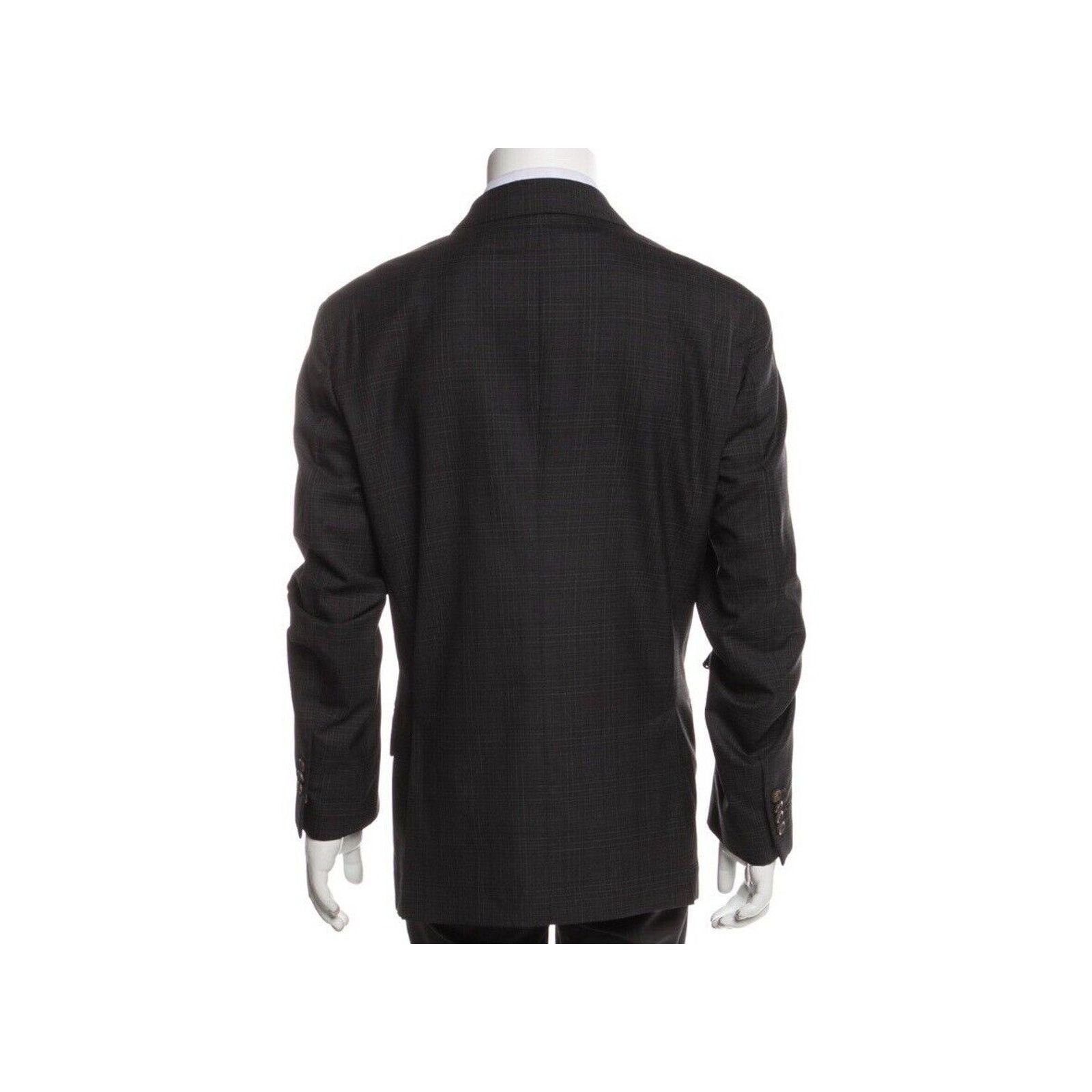 Brunello Cucinelli Brunello Cucinelli Charcoal Gray Plaid Peak Lapel 54/44 Size 44R - 6 Thumbnail
