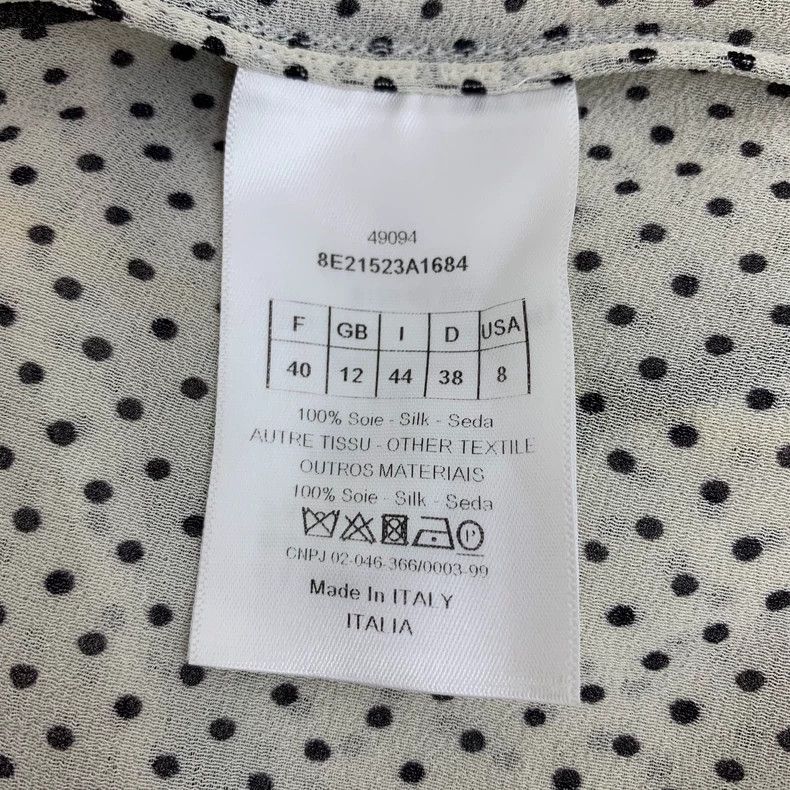 Dior Dior Beige polka dot heart full print mulberry silk single Size M / US 6-8 / IT 42-44 - 6 Thumbnail