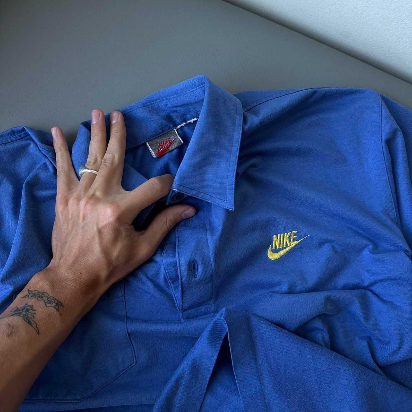 Nike Vintage 80s Blue Nike Polo Tennis Golf Polo Button Shirt Size US M / EU 48-50 / 2 - 5 Thumbnail