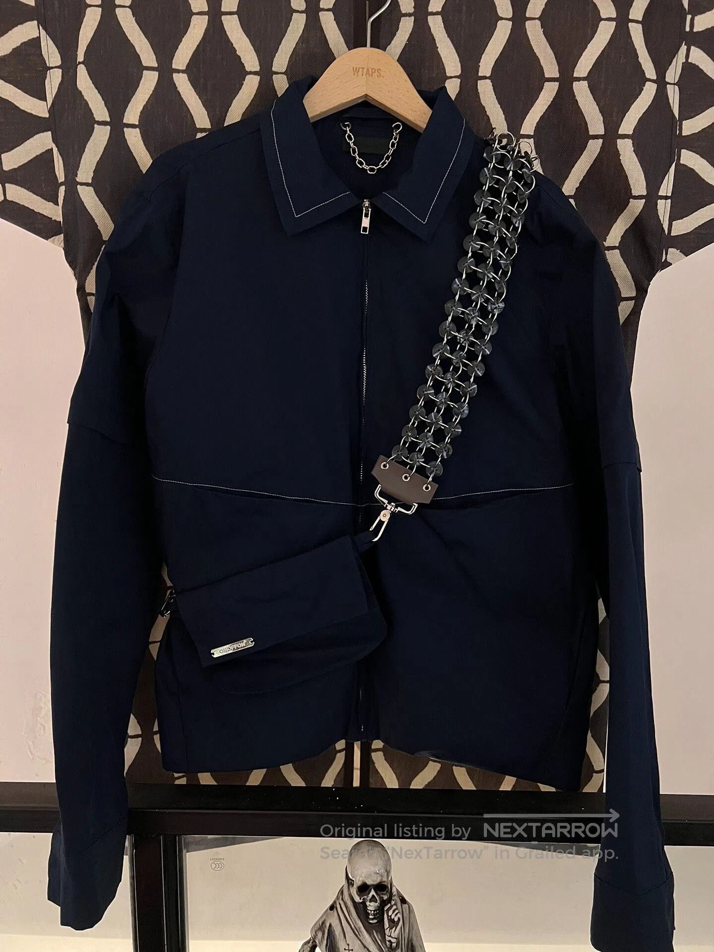 Vintage navy blue zip-up jacket with crossbody bag. Size US M / EU 48-50 / 2 - 1 Thumbnail