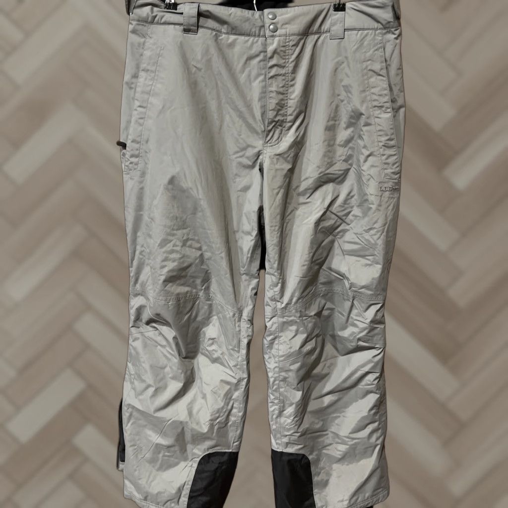 Vintage LL Bean Men’s XXL Tall Gray Wind Rain Snow Pants Waterproof Nylon Snow Pants XXL Big & Tall Mens Han Size US 39 - 1 Thumbnail