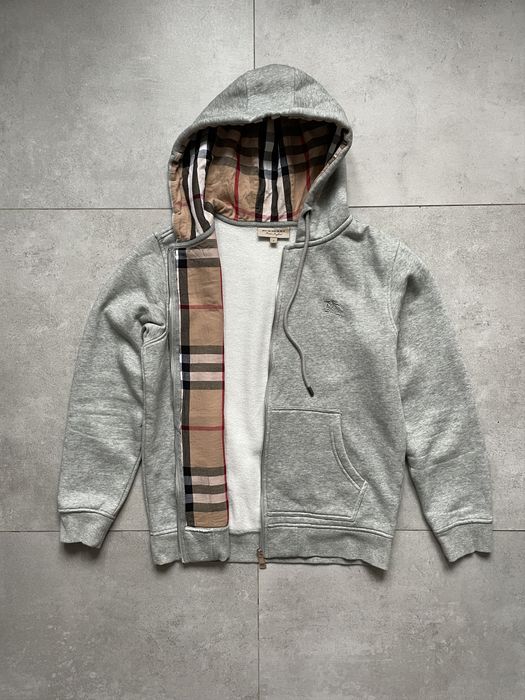 Burberry Prorsum BURBERRY LUXURY GREY NOVA CHECK ZIP HOODIE Grailed