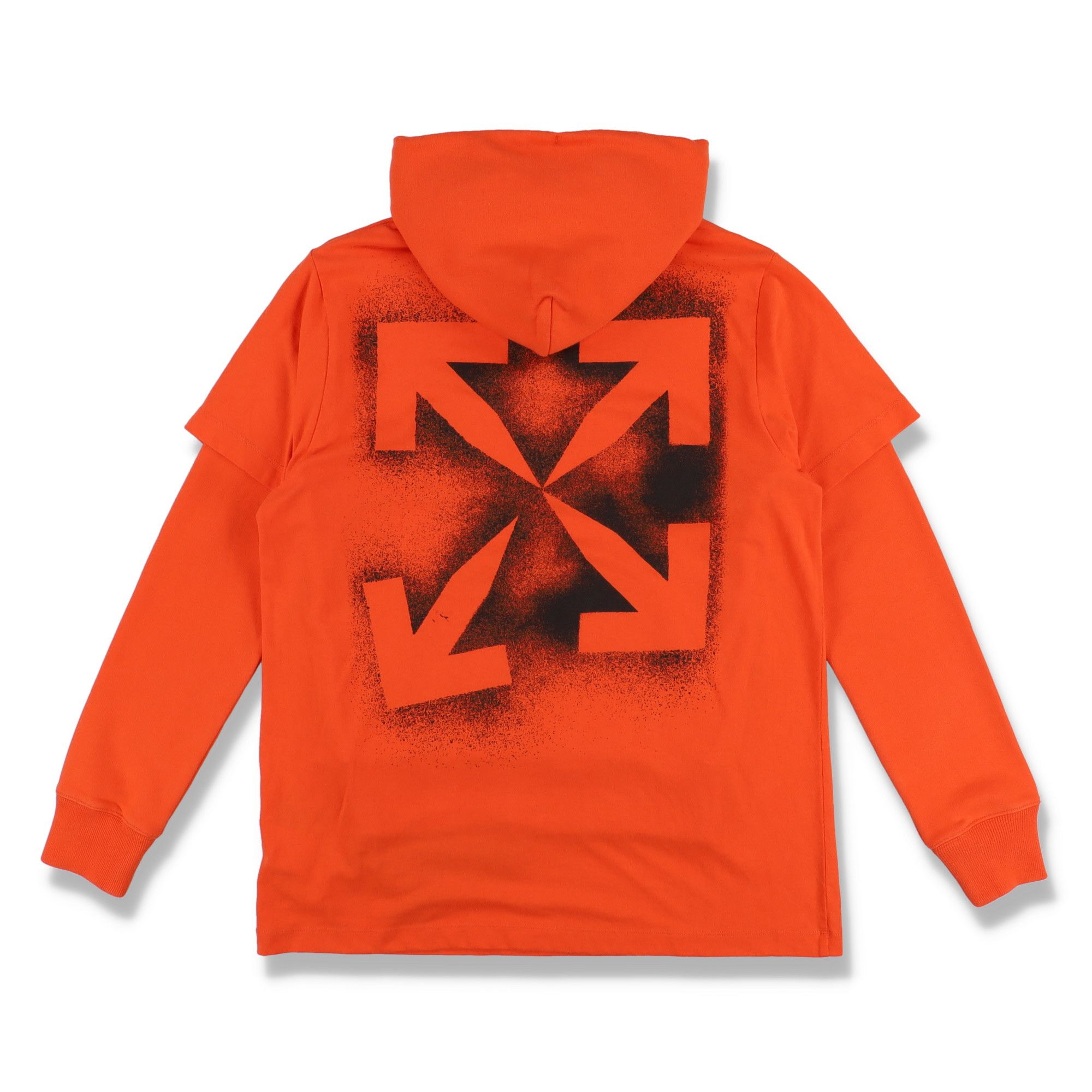 Off-White Orange Stencil Arrows Oversized Layered Tee Hoodie Size US XXS / EU 40 - 1 Thumbnail