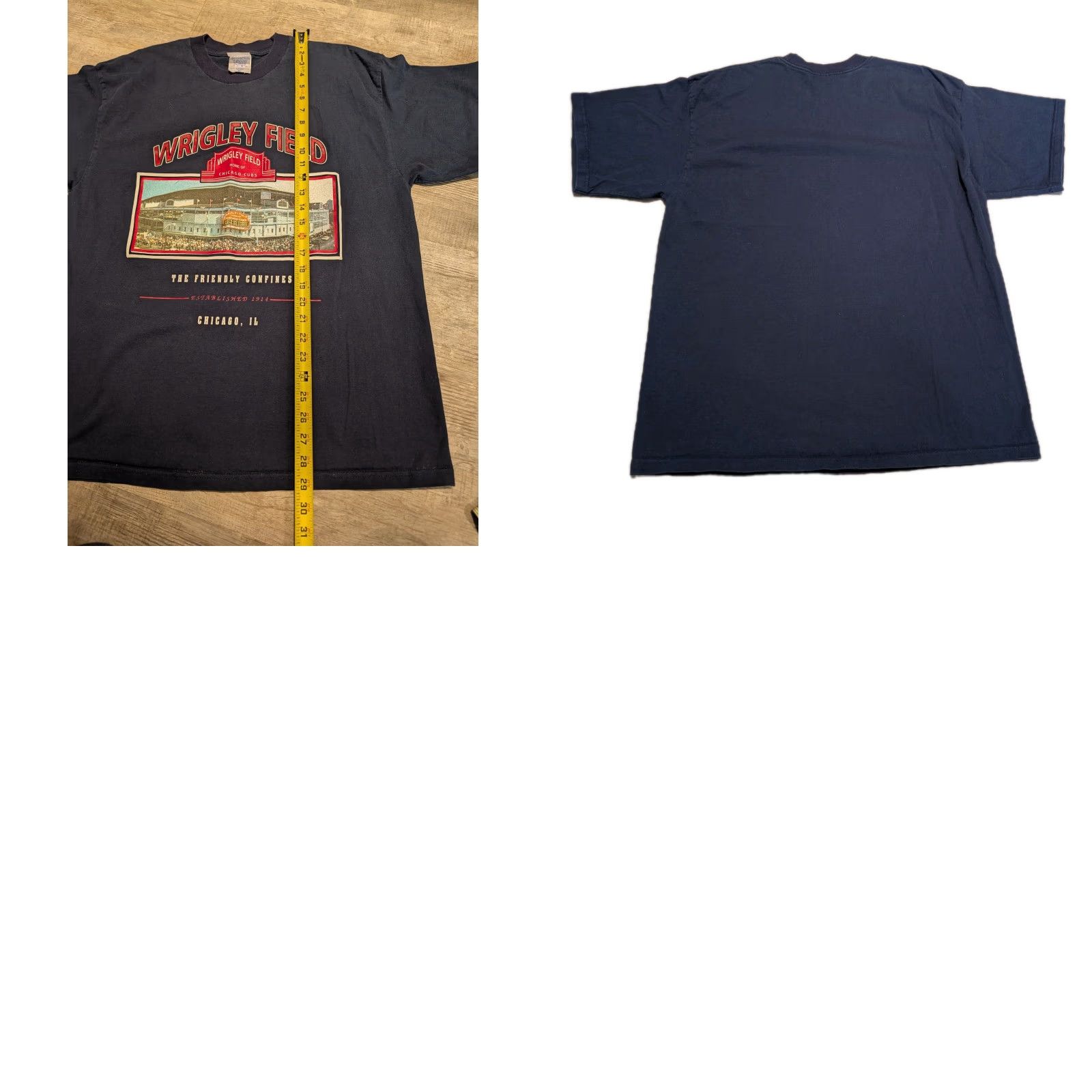 Vintage VINTAGE Chicago Cubs T-Shirt Stadium Wrigley Field - Cotton Heritage XL Blue Crew Neck Short Sleeve Men’s 90s Sports Baseball Graphic Print EUC Size US XL / EU 56 / 4 - 8 Thumbnail