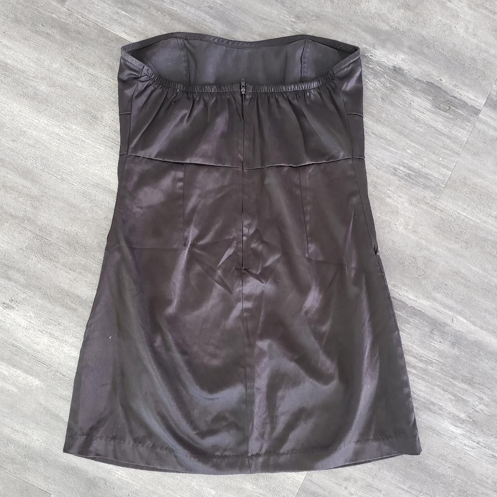 Designer Black Detailed Poetry Dressy Tube Mini Size S / US 4 / IT 40 - 2 Thumbnail