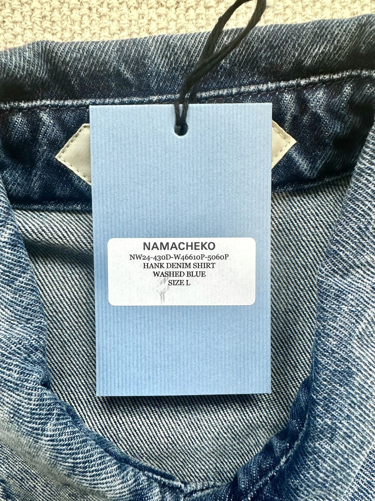 Namacheko New With Tags FW24-25 Hank Denim Shirt in Washed Blue size L Size US L / EU 52-54 / 3 - 22 Thumbnail