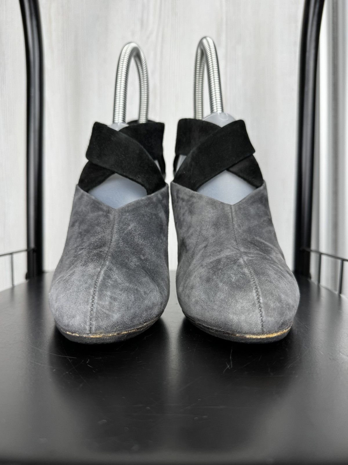 Prada Prada Gray Black Suede Ankle Cone Heels Size 36.5 EU 6.5 US Size US 6.5 / IT 36.5 - 6 Thumbnail