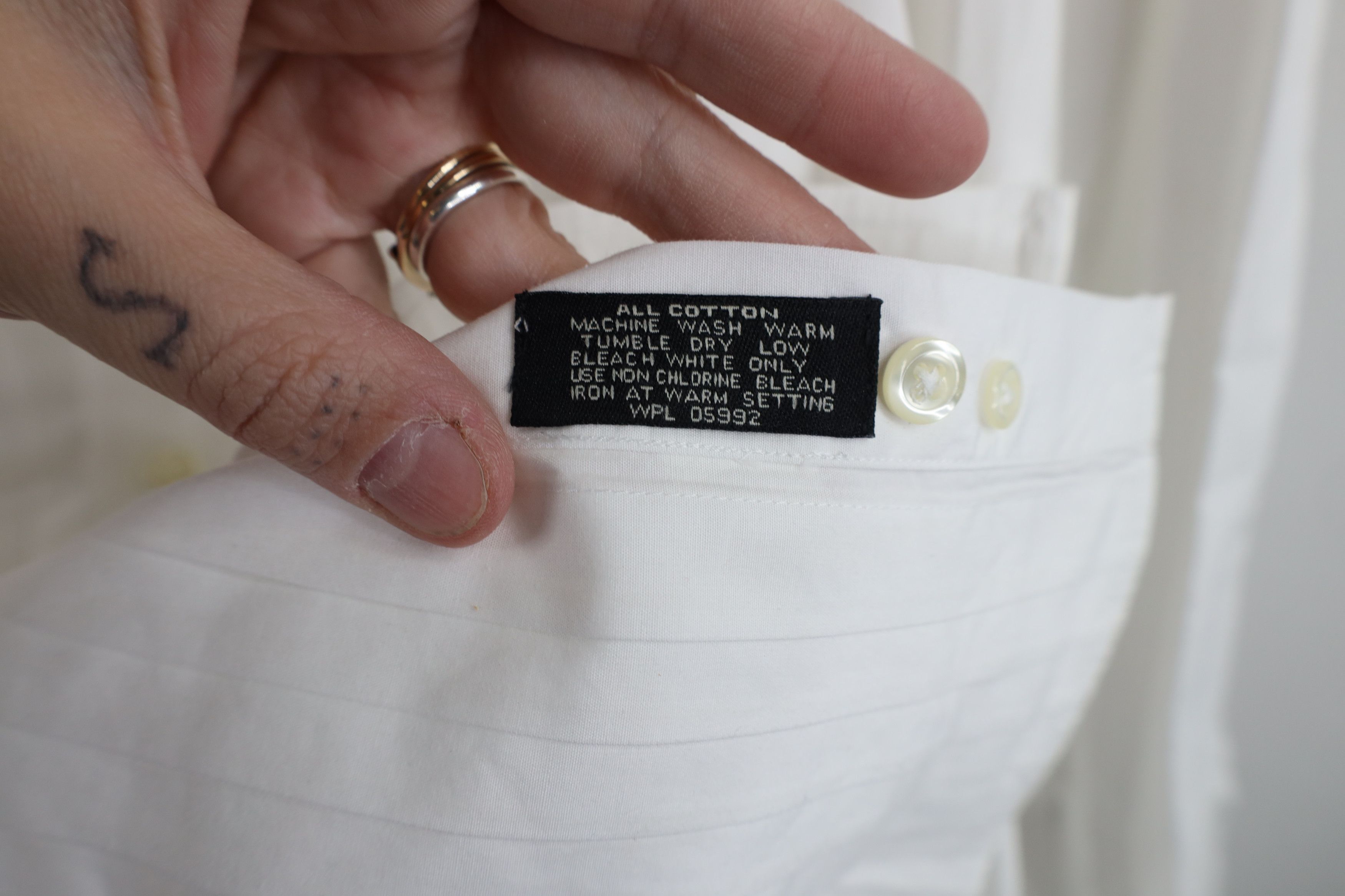 Jos. A. Bank × Vintage Jos A Bank French Cuff Tuxedo Prom Button Dress Shirt White Size US M / EU 48-50 / 2 - 11 Thumbnail