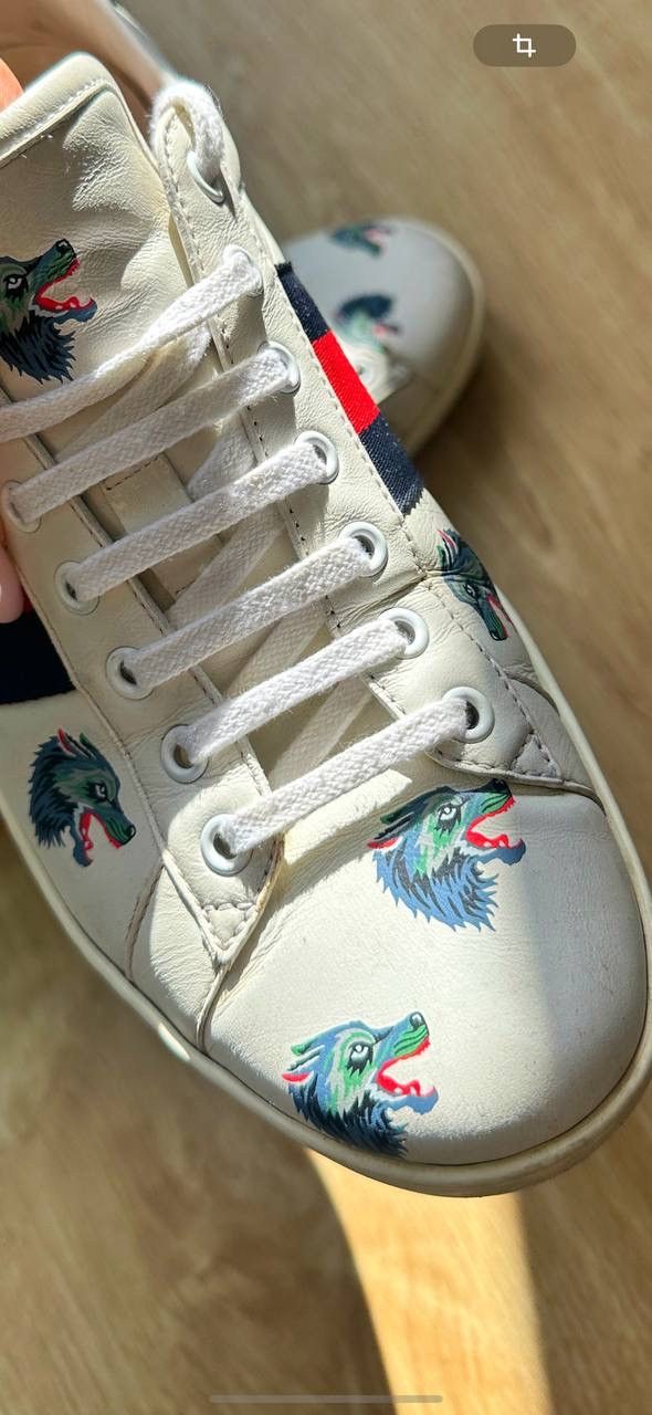 Gucci Gucci Ace Leather Wolf Size US 8.5 / EU 41-42 - 3 Thumbnail