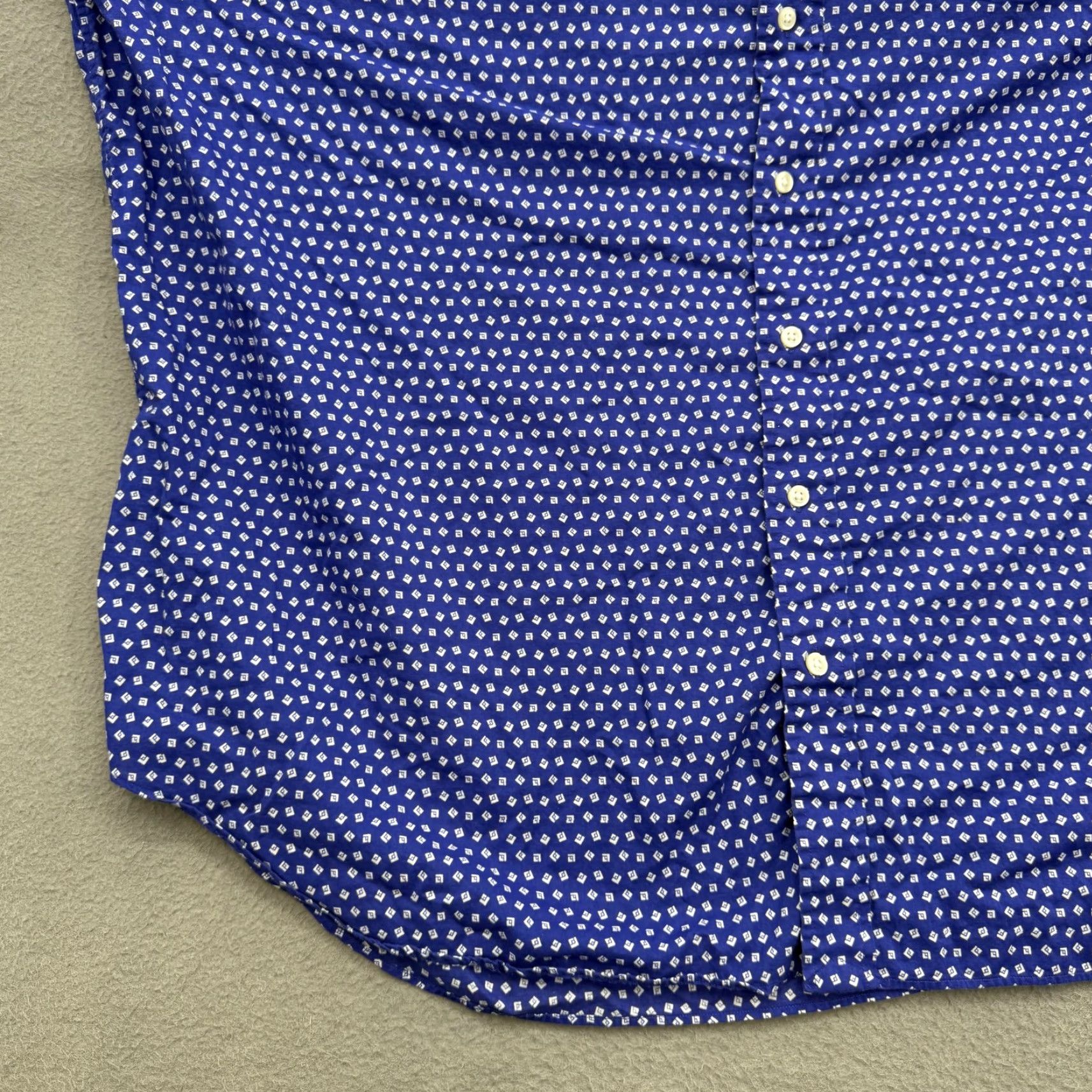 Ralph Lauren Ralph Lauren Shirt Mens Big 3X Blue Geometric Button Down Long Sleeve Cotton Size US XXL / EU 58 / 5 - 6 Thumbnail