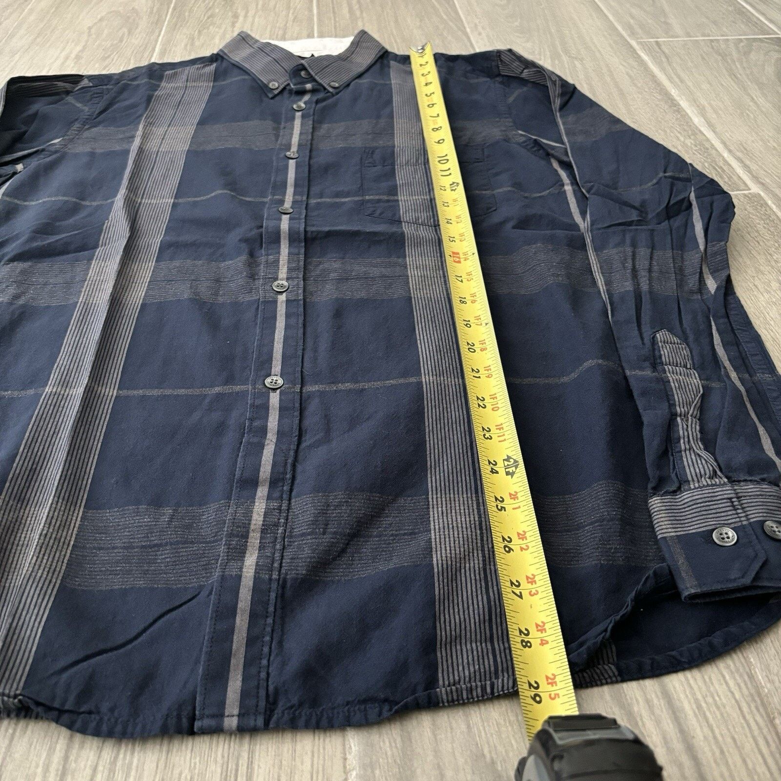 French Connection French Connection Men’s Large Blue Grey Plaid Button Shirt Size US L / EU 52-54 / 3 - 8 Thumbnail