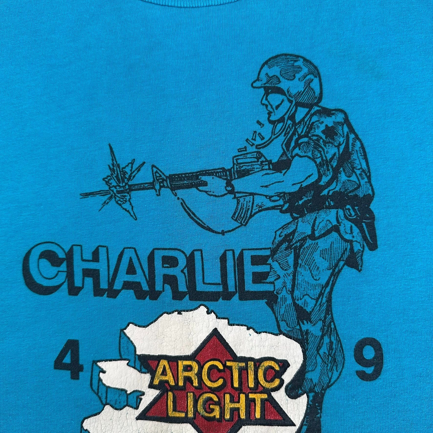 Vintage Vintage US Army 4/9 9th Infantry Manchus T-Shirt Single Stit Size US L / EU 52-54 / 3 - 3 Thumbnail