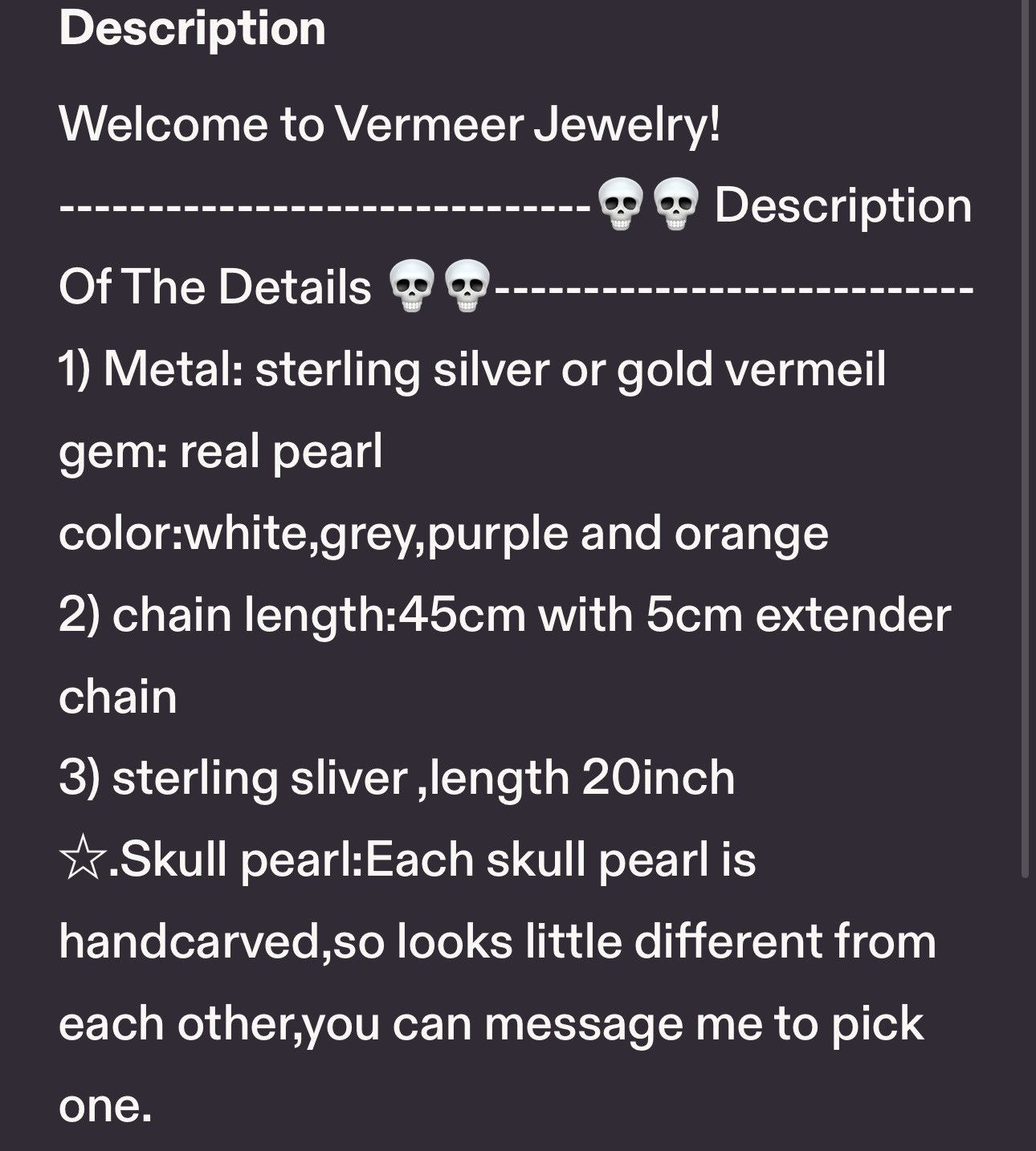 Other Carved pearl skull necklace Size ONE SIZE - 6 Thumbnail