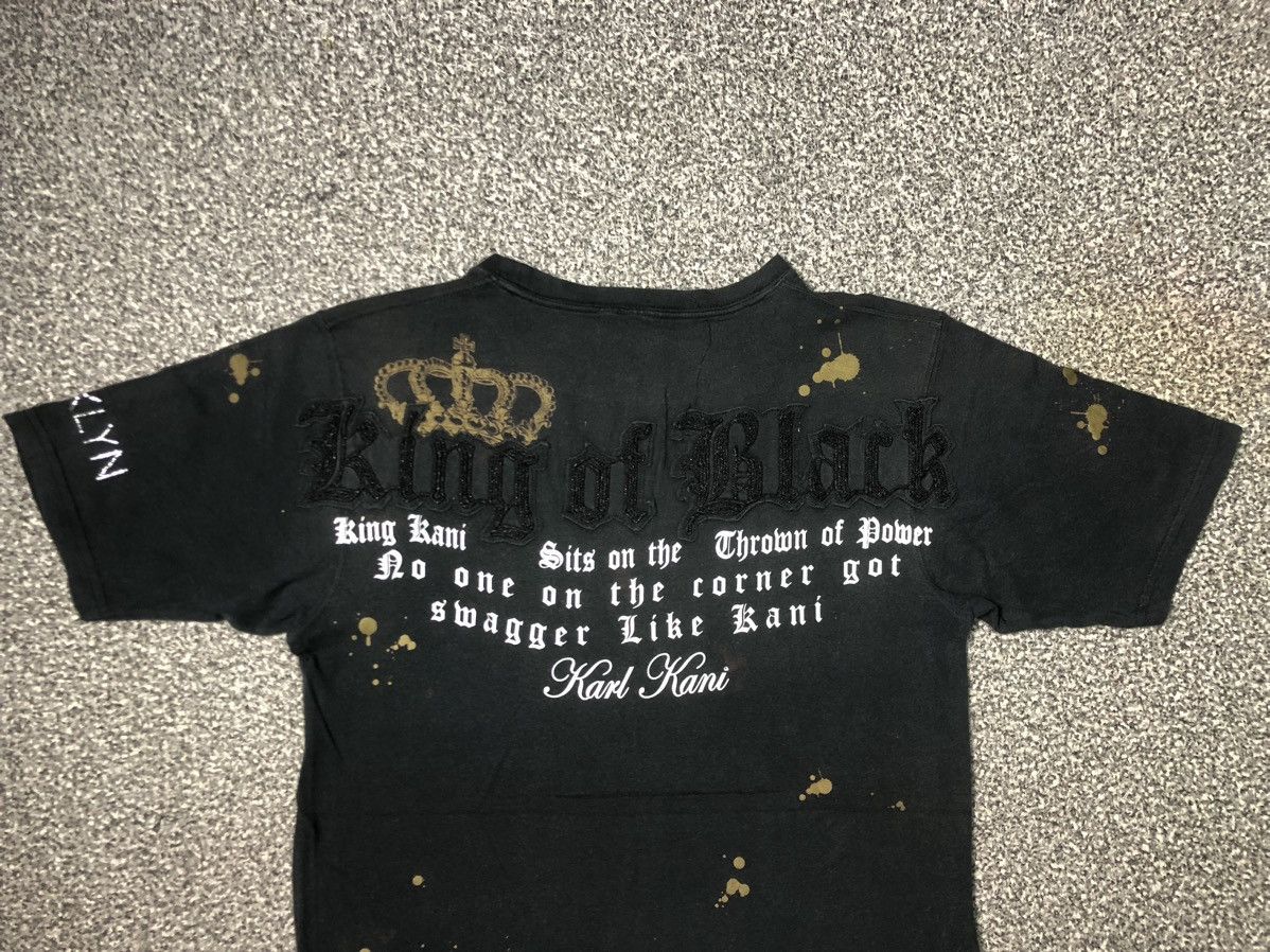 Japanese Brand 🔥Vintage Y2K🔥Karl Kani King Of Black Tshirts Size US S / EU 44-46 / 1 - 2 Thumbnail