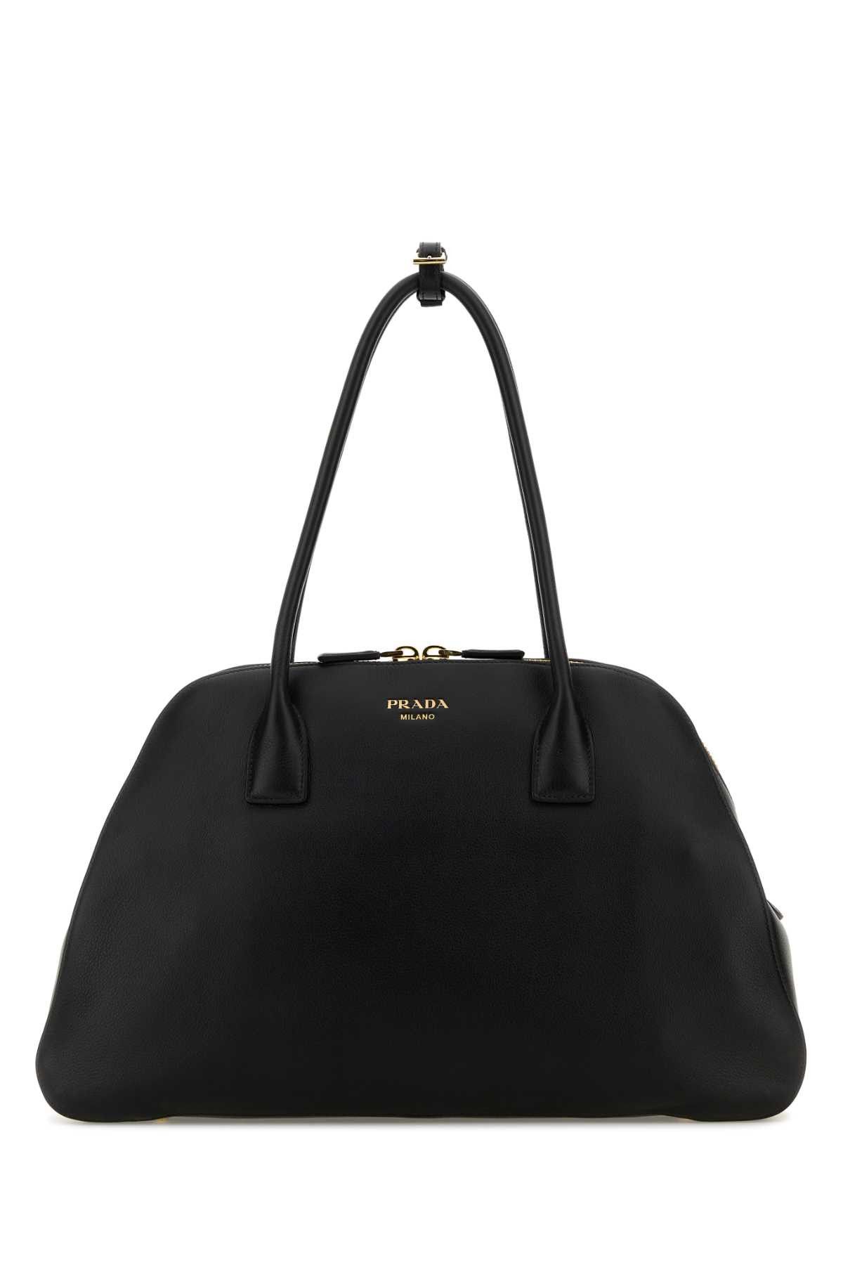 Prada Black Leather Medium Shopping Bag Size ONE SIZE - 1 Thumbnail