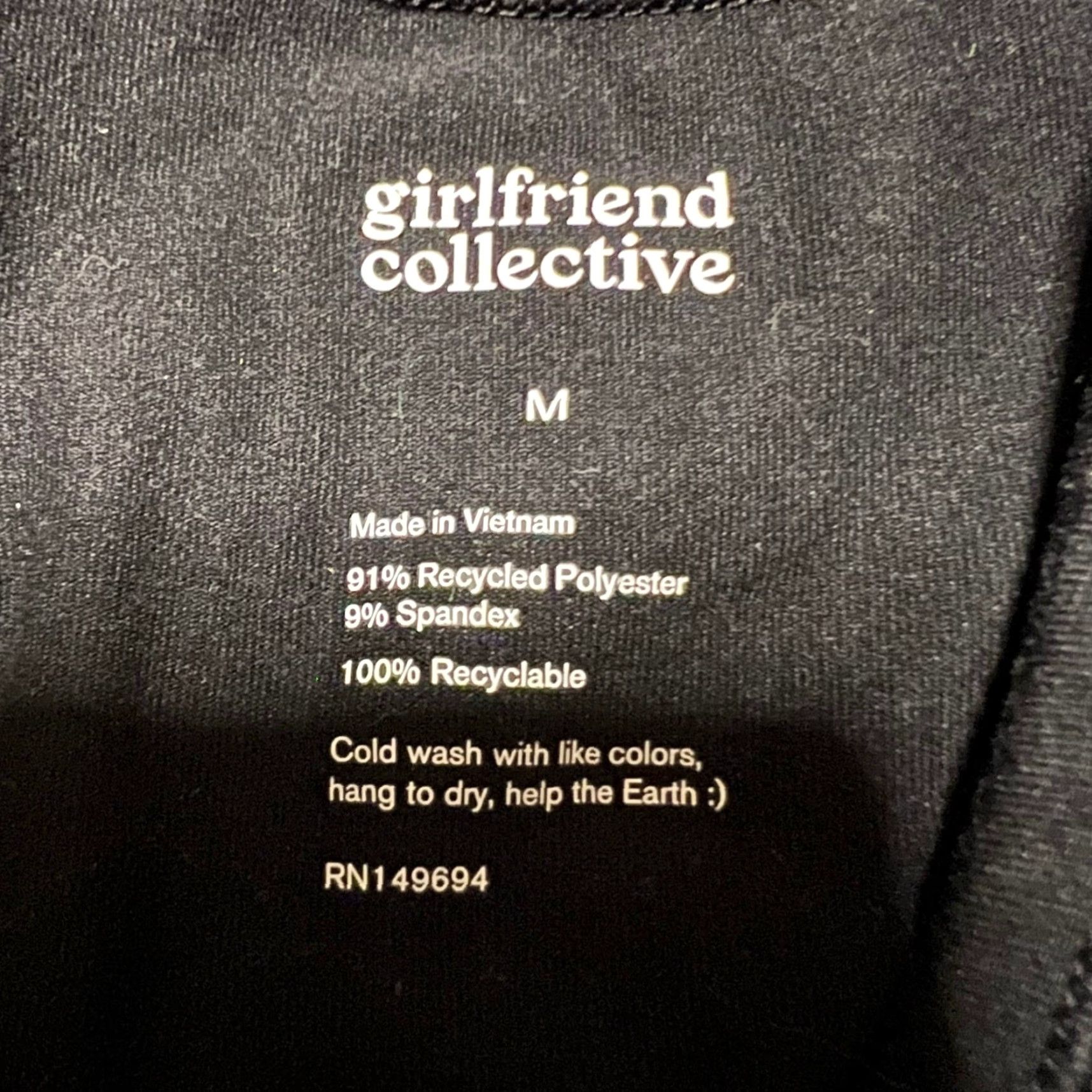 Girlfriend Collective Girlfriend Collective Tank Top Womens Medium Black Cropped Stretch Boxy Size M / US 6-8 / IT 42-44 - 3 Thumbnail