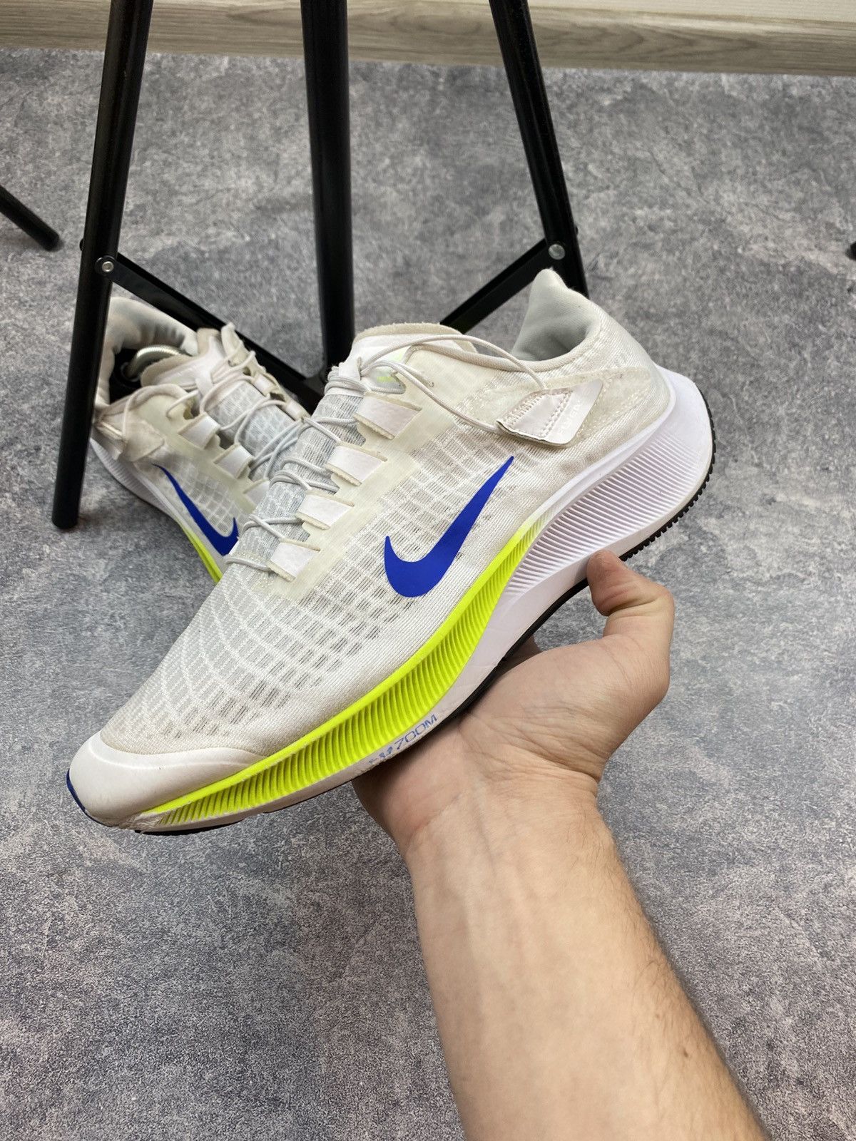 Nike Nike Air Zoom Pegasus 37 Flyease Ivory Running Shoes Size US 12 / EU 45 - 1 Thumbnail