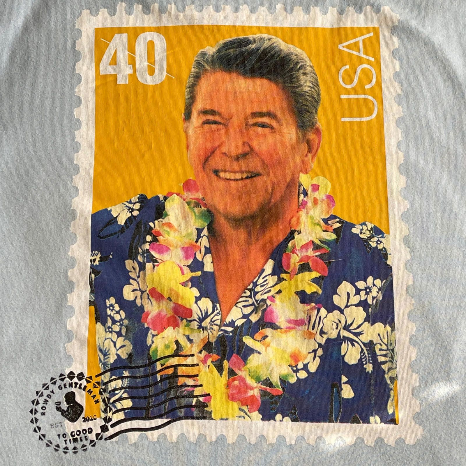 Other Ronald Reagan Stamp Graphic T Shirt By Rowdy Gentleman Retro Size US L / EU 52-54 / 3 - 4 Thumbnail
