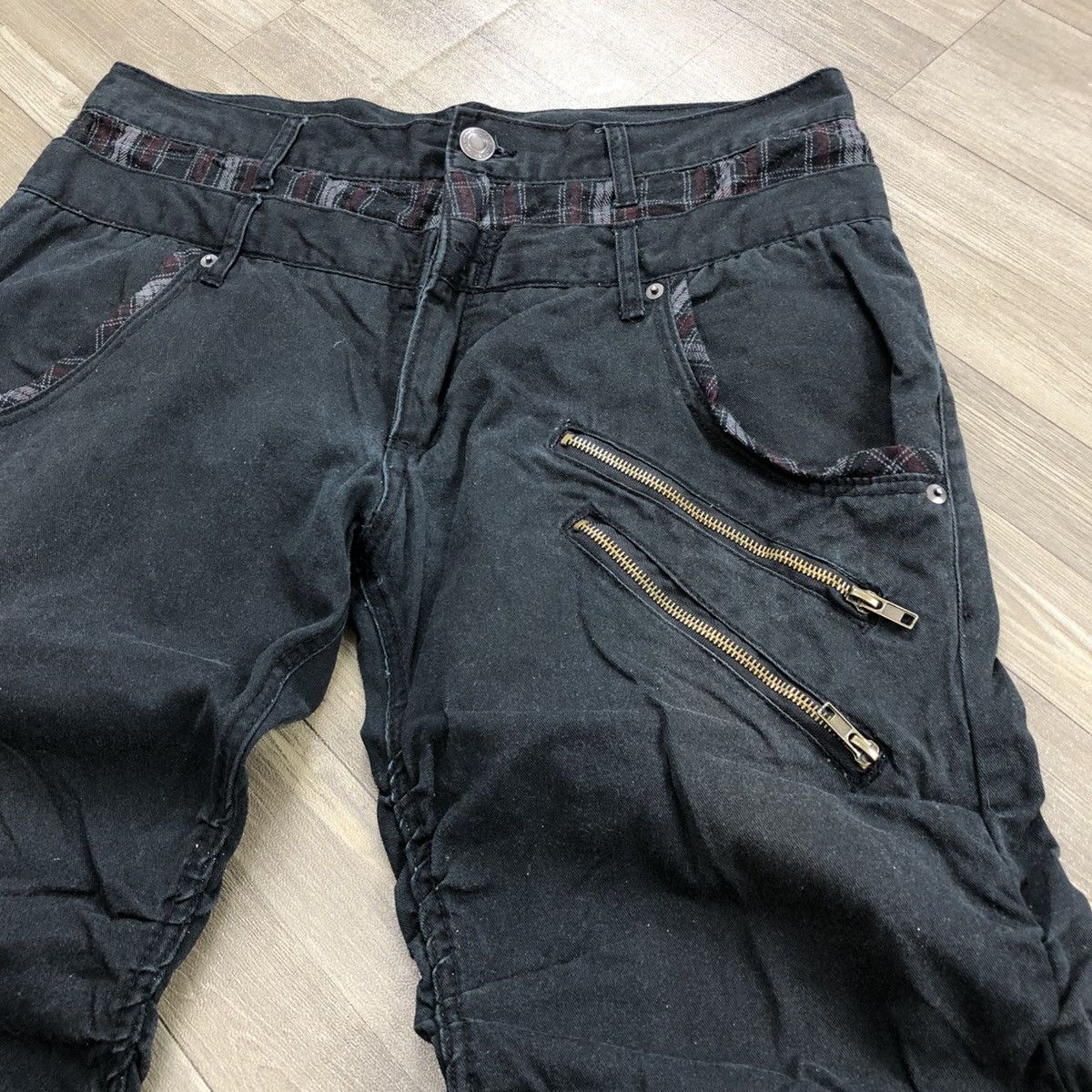 If Six Was Nine × Japanese Brand × Le Grande Bleu (L.G.B.) 🇯🇵 Japanese Double Waist Multi Zip Goa Gothic Style Pants Size US 35 - 4 Thumbnail