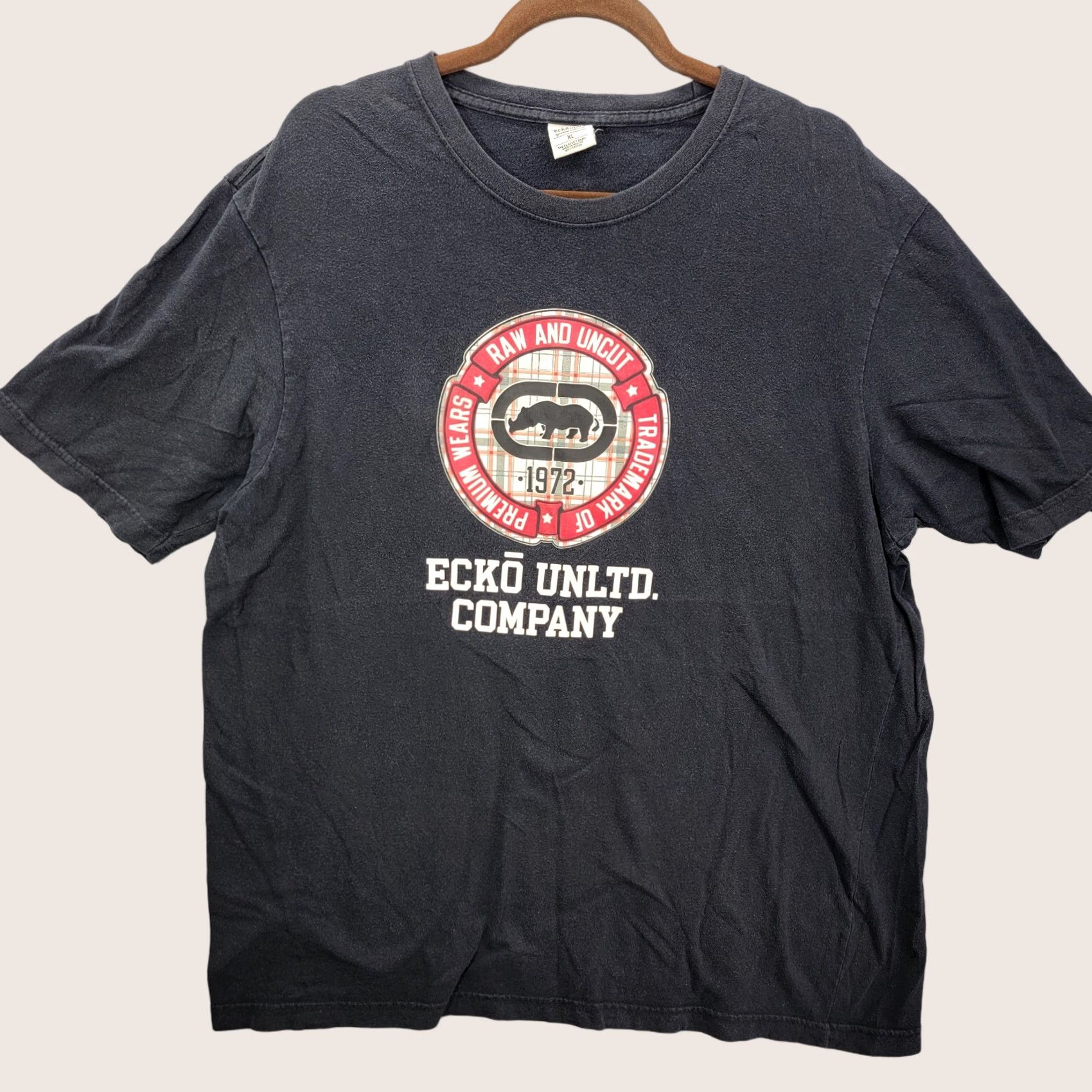 Ecko Unltd. ecko unltd shirt mens XL vintage Y2K graphic print short sleeve crew neck cotton polyester black | Hip Hop 20s Mens T-Shirt Size US XL / EU 56 / 4 - 1 Thumbnail