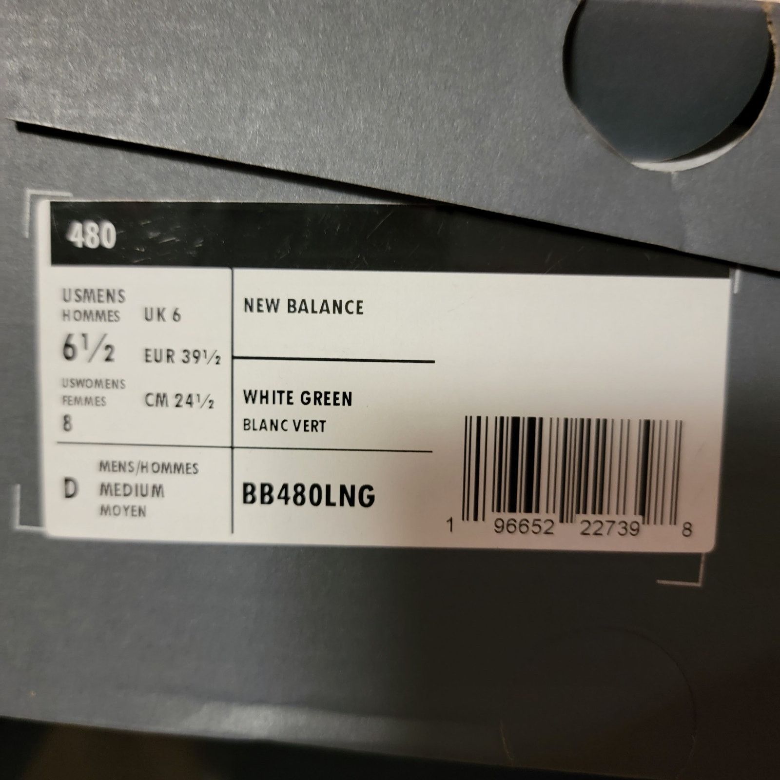 New Balance New Balance 480 White/Green Sneakers BB480LNG Men Sz 6.5 NIB Size US 6.5 / EU 39-40 - 8 Thumbnail