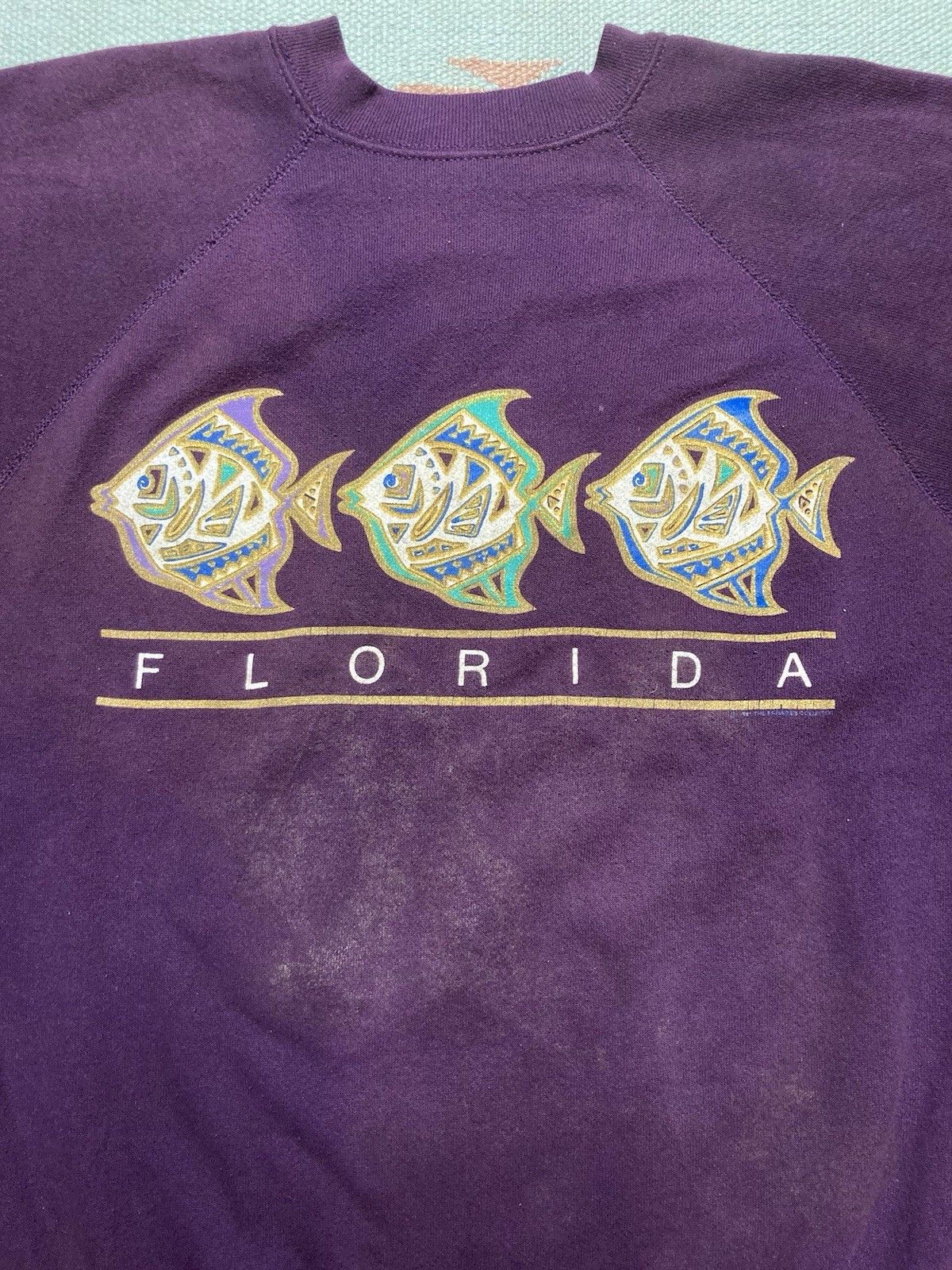 Vintage 80s crewneck sweatshirt florida fish beach aztec USA Large Size US L / EU 52-54 / 3 - 2 Thumbnail