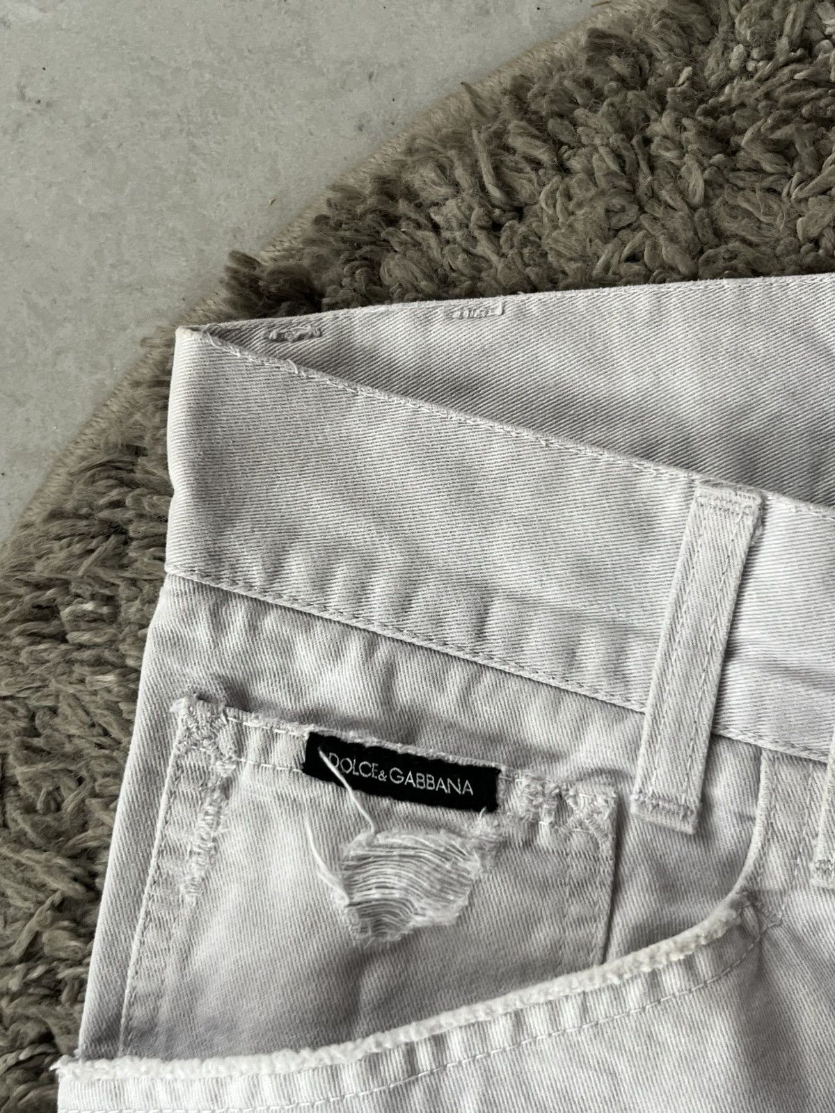 Dolce & Gabbana Vintage Pants Dolce&Gabbana White Avant Gard Luxury Size US 35 - 4 Thumbnail