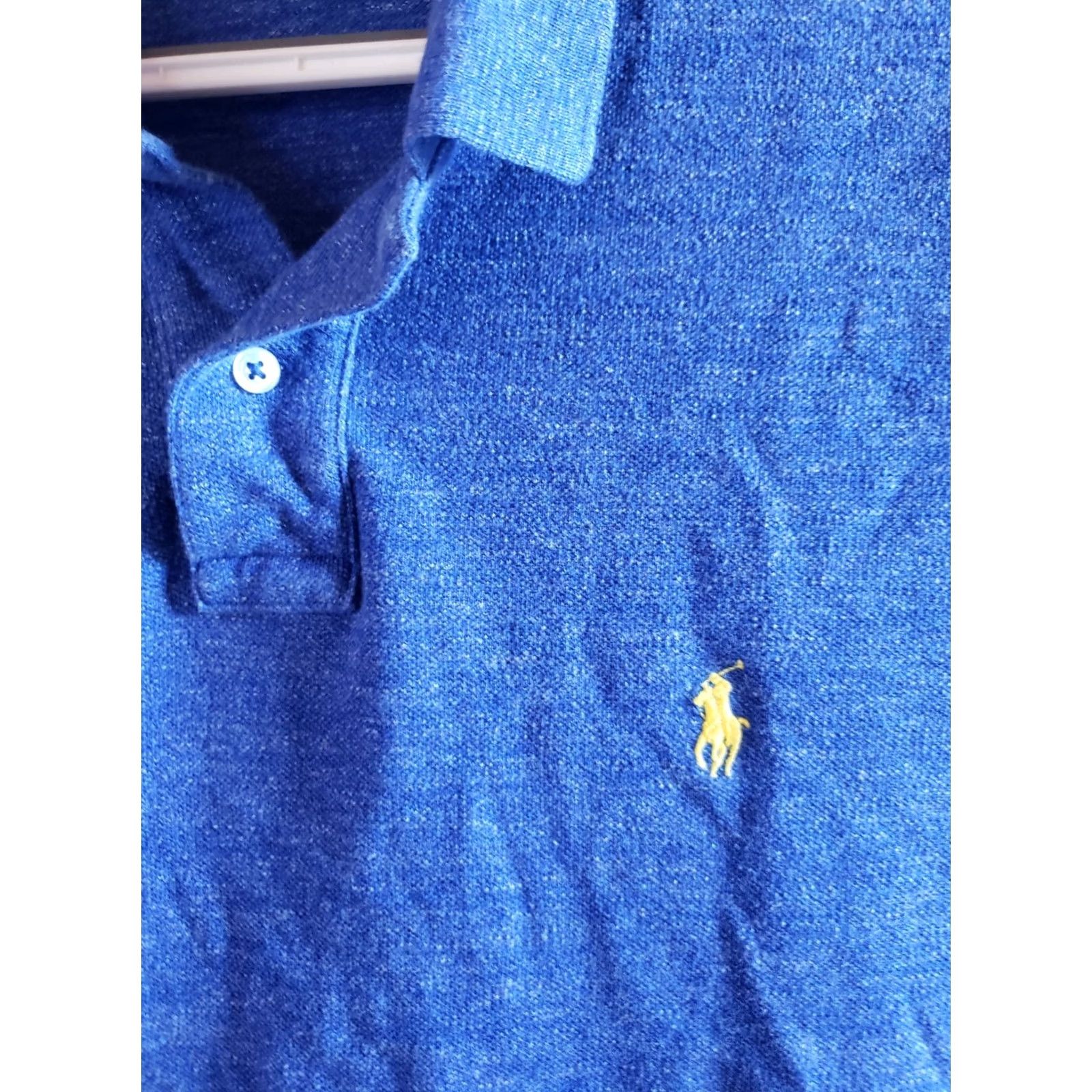 Polo Ralph Lauren Ralph Lauren Polo Shirt Men XL Custom Fit Short Sleeve Heathered Blue Casual Polo Ralph Lauren Shirt XL Mens Blue Size US XL / EU 56 / 4 - 4 Thumbnail