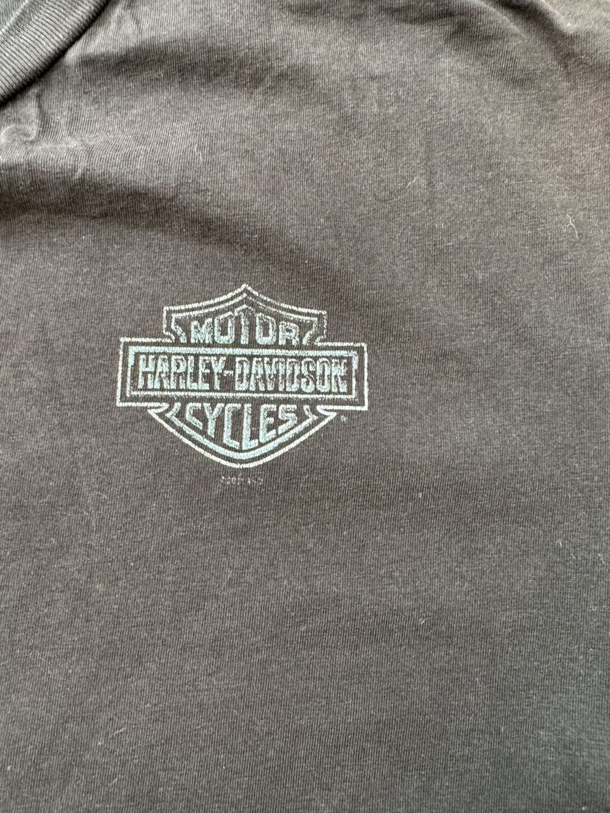 Harley Davidson × Vintage Vintage Harley Davidson Black Faded T-Shirt Size US XL / EU 56 / 4 - 9 Thumbnail